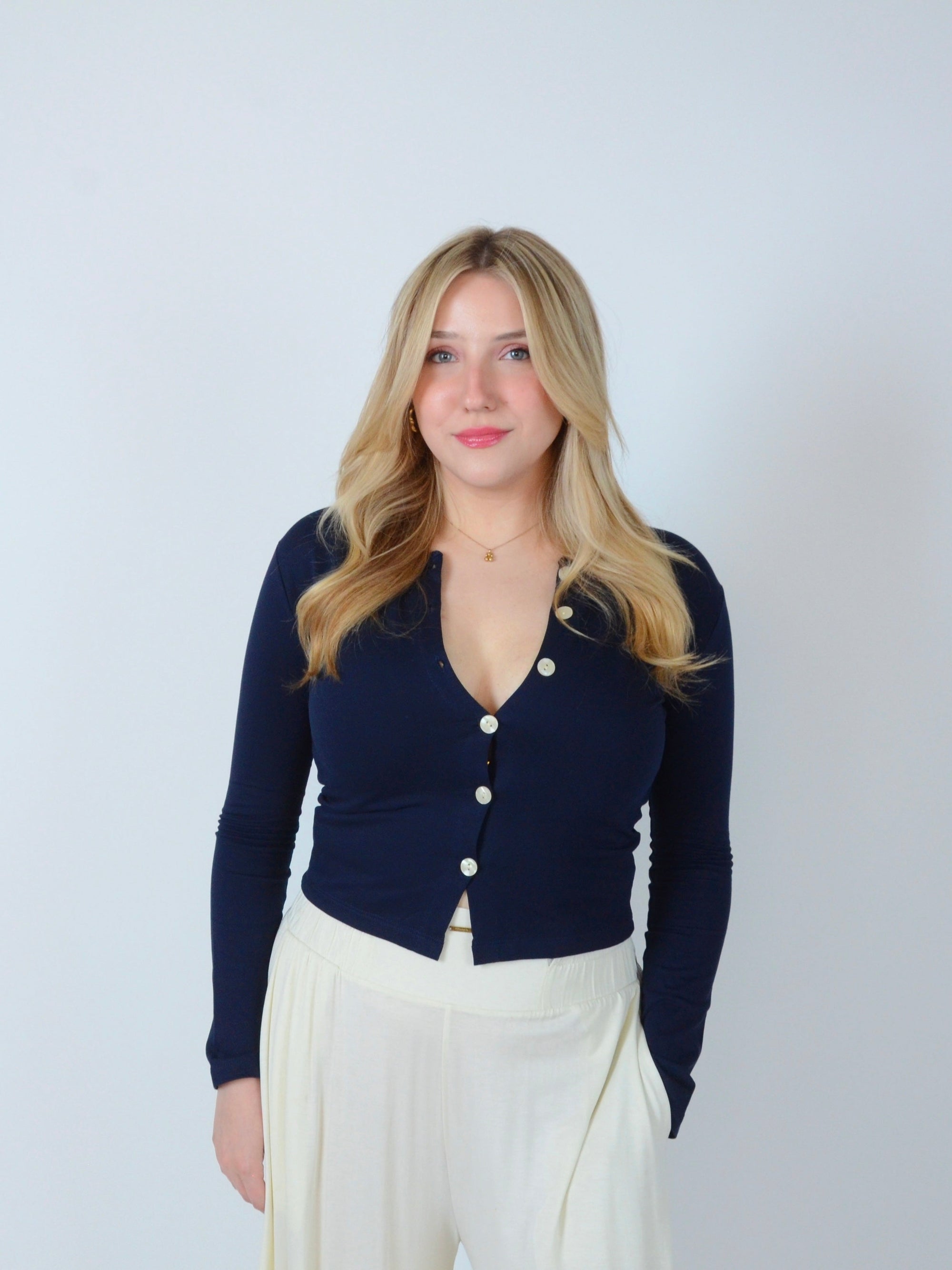 Wildflo Studio - Cotton Cardigan Navy -