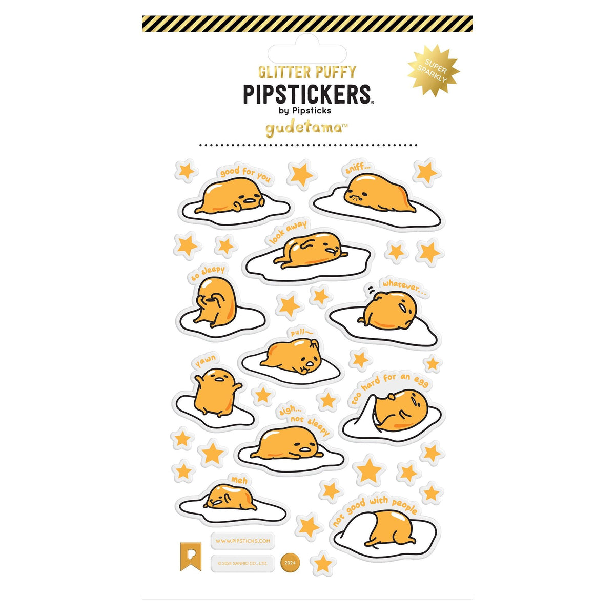Pipsticks - Gudetama Gude Vibes Only Glitter Puffy -