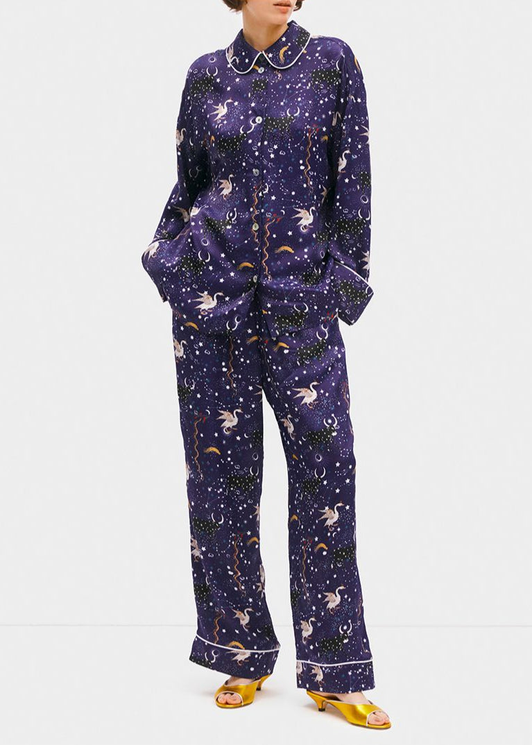 Sleeper - Pastelle Oversized Pants - Navy Mystic Print -