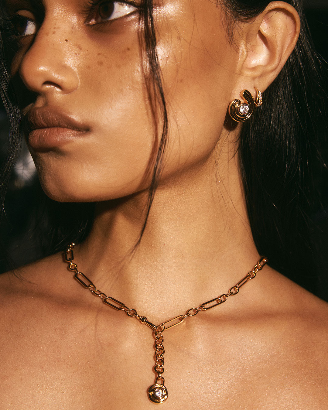 Luv Aj - Wave Bezel Twist Studs -