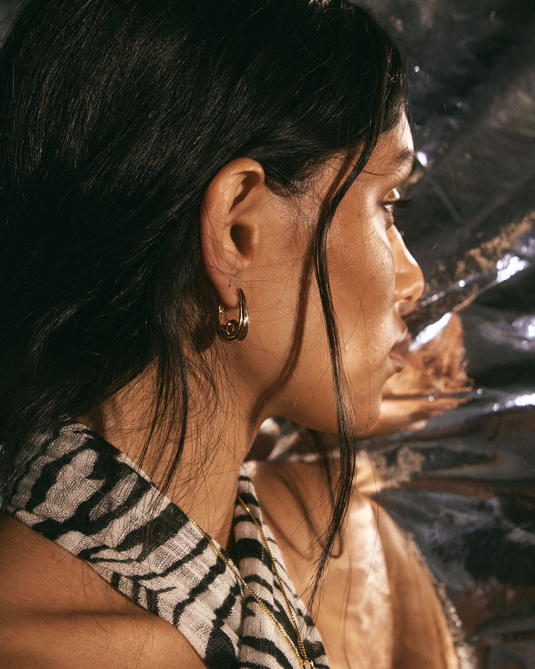 Luv Aj - Wave Bezel Hoops -