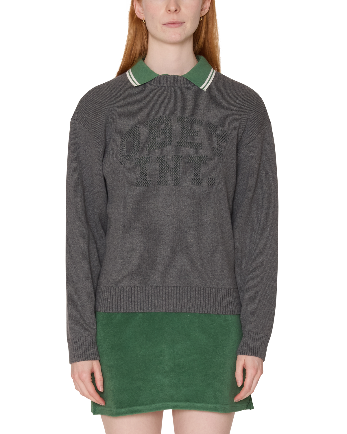 Obey - League Crew Sweater - Heather Grey -