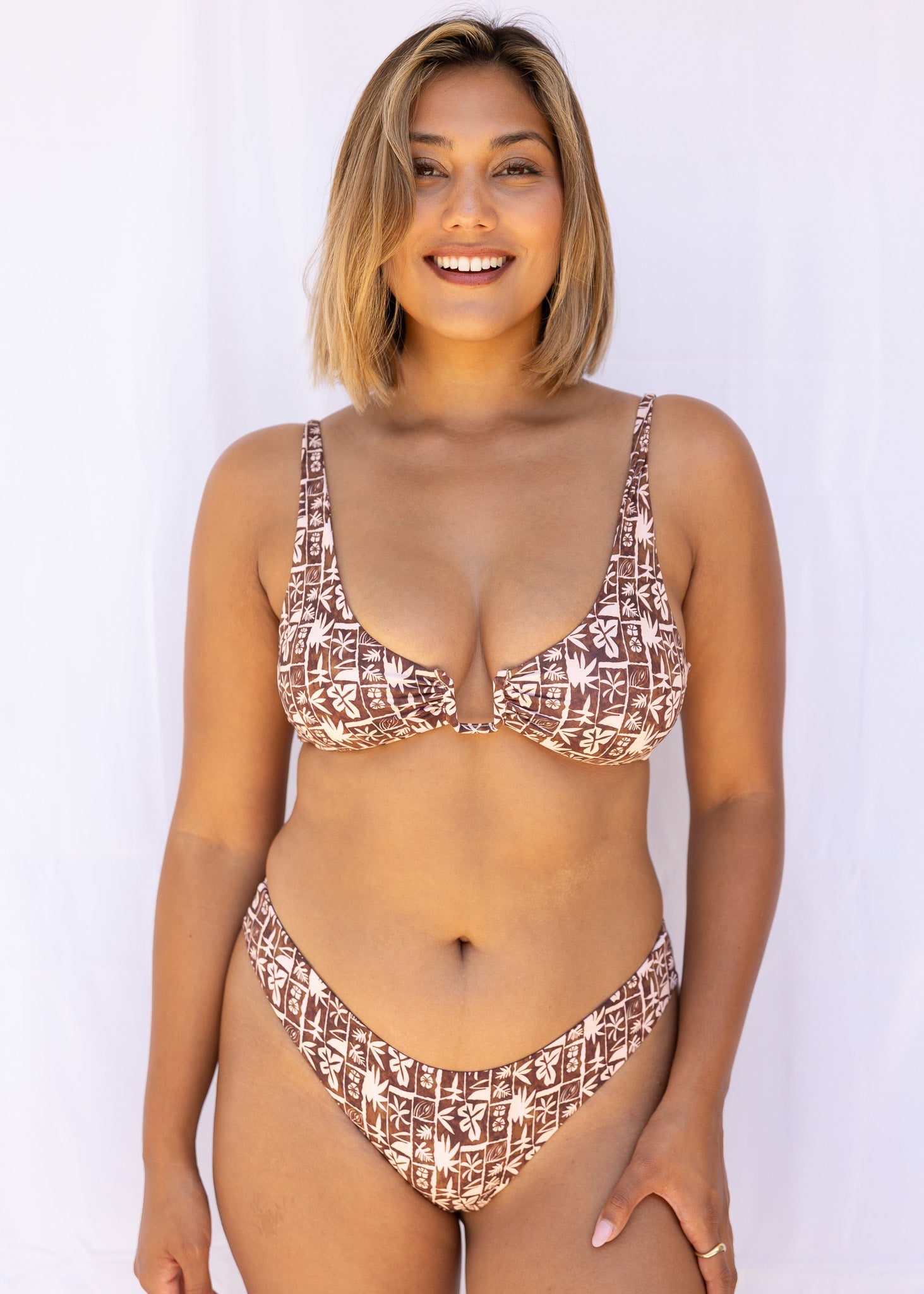 Serei Swim - Devi Top - Brown Tropic -