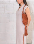 salt + umber - Lauren Silk Woven Tassle Bag -