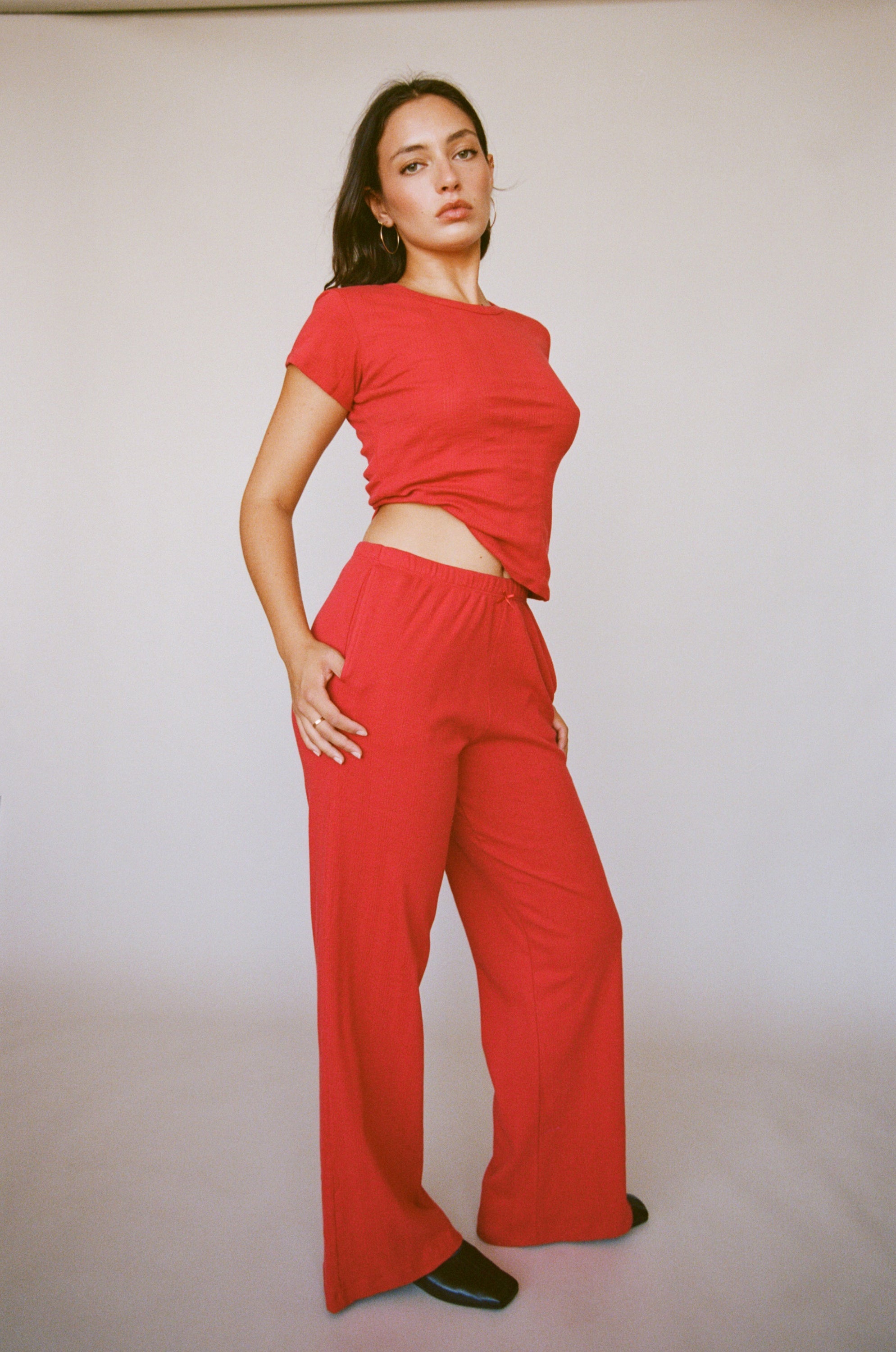 Rat Boi - Pointelle Easy Pant - Cherry -