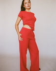 Rat Boi - Pointelle Easy Pant - Cherry -