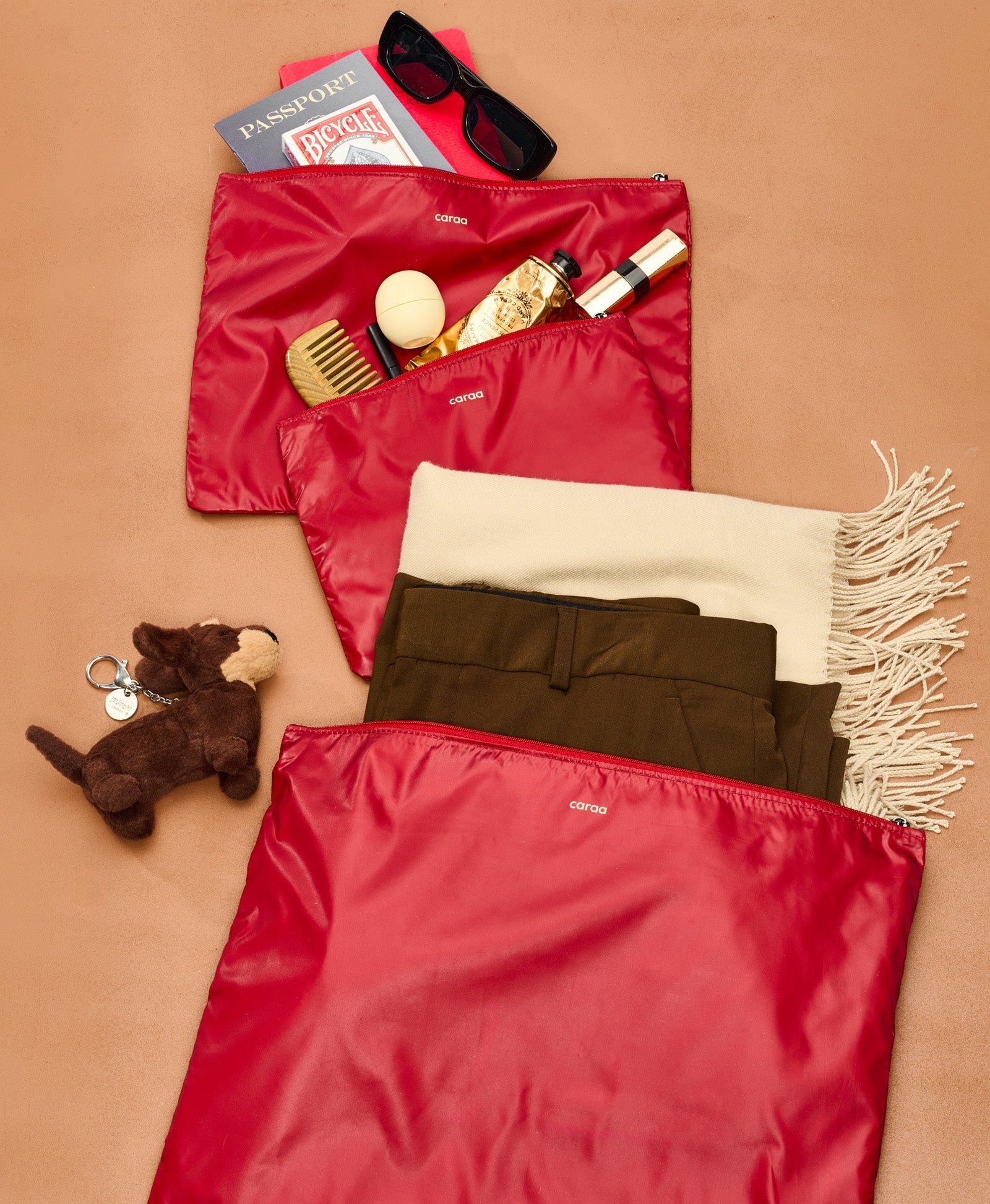 Caraa - Packing Pouch - Red Dahlia -