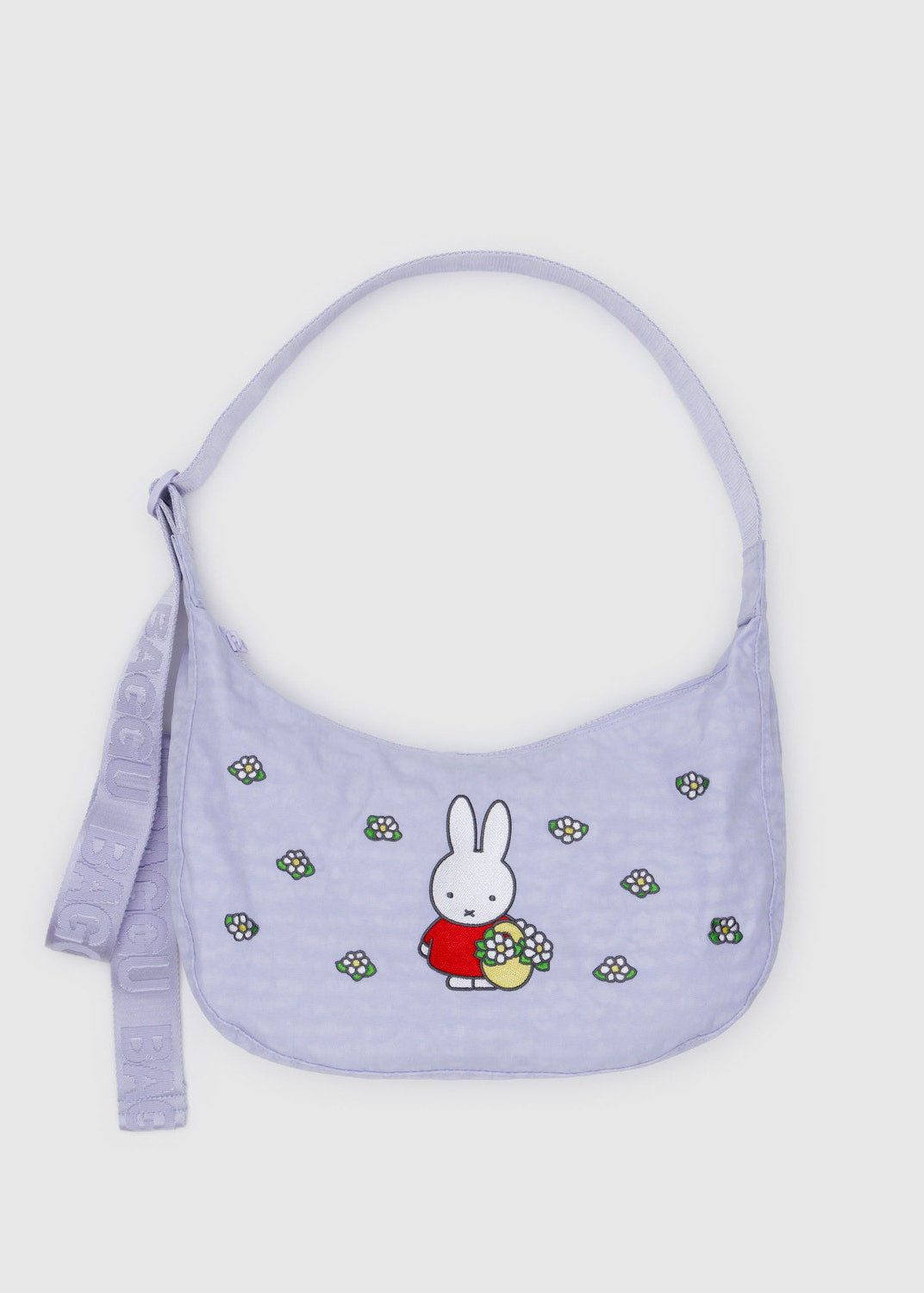 Baggu - Medium Nylon Crescent Bag - Embroidered Miffy -