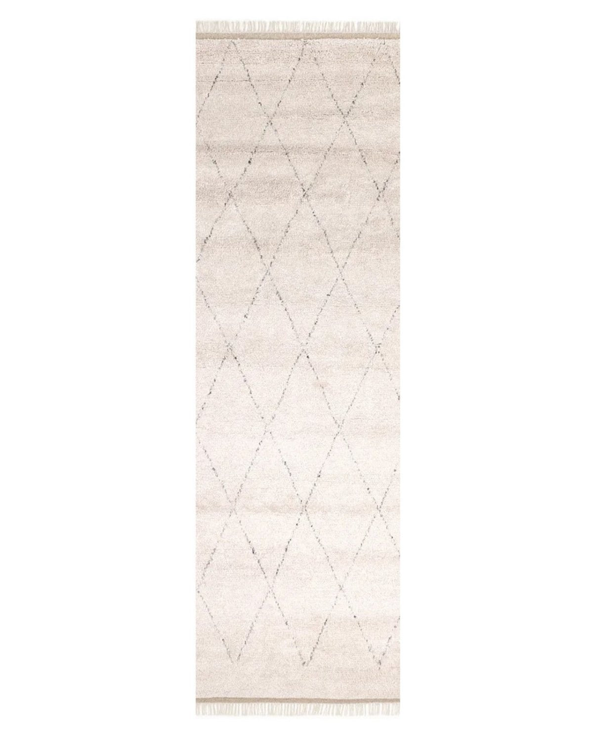 Solo Rugs - Shaggy Moroccan Hand-Knotted Bohemian Area Rug - Beige Boho