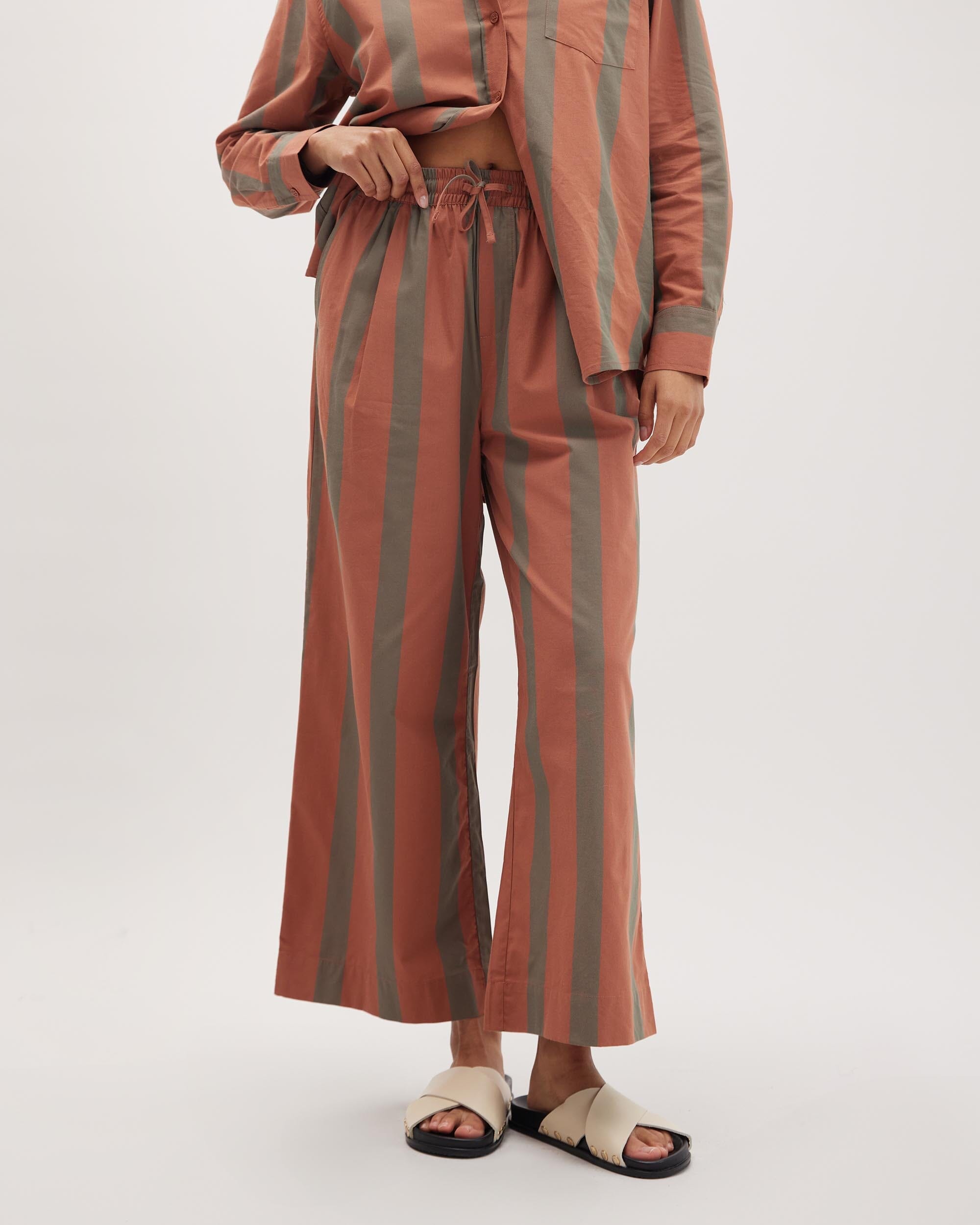 Richer Poorer - Venice Drawstring Pant - Russet Sage Stripe -