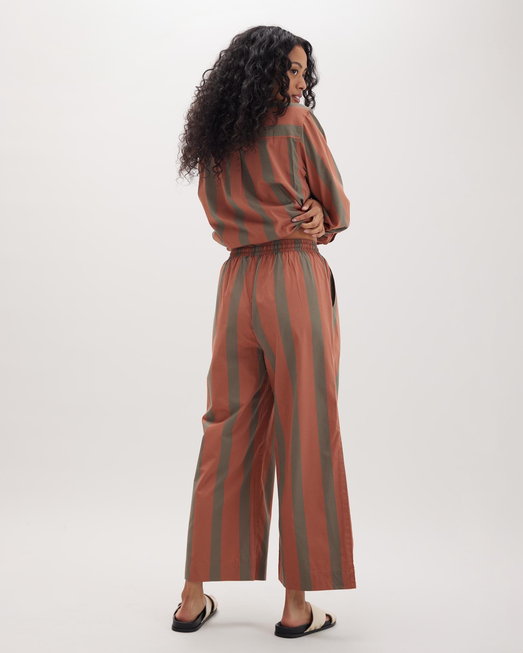 Richer Poorer - Venice Drawstring Pant - Russet Sage Stripe -