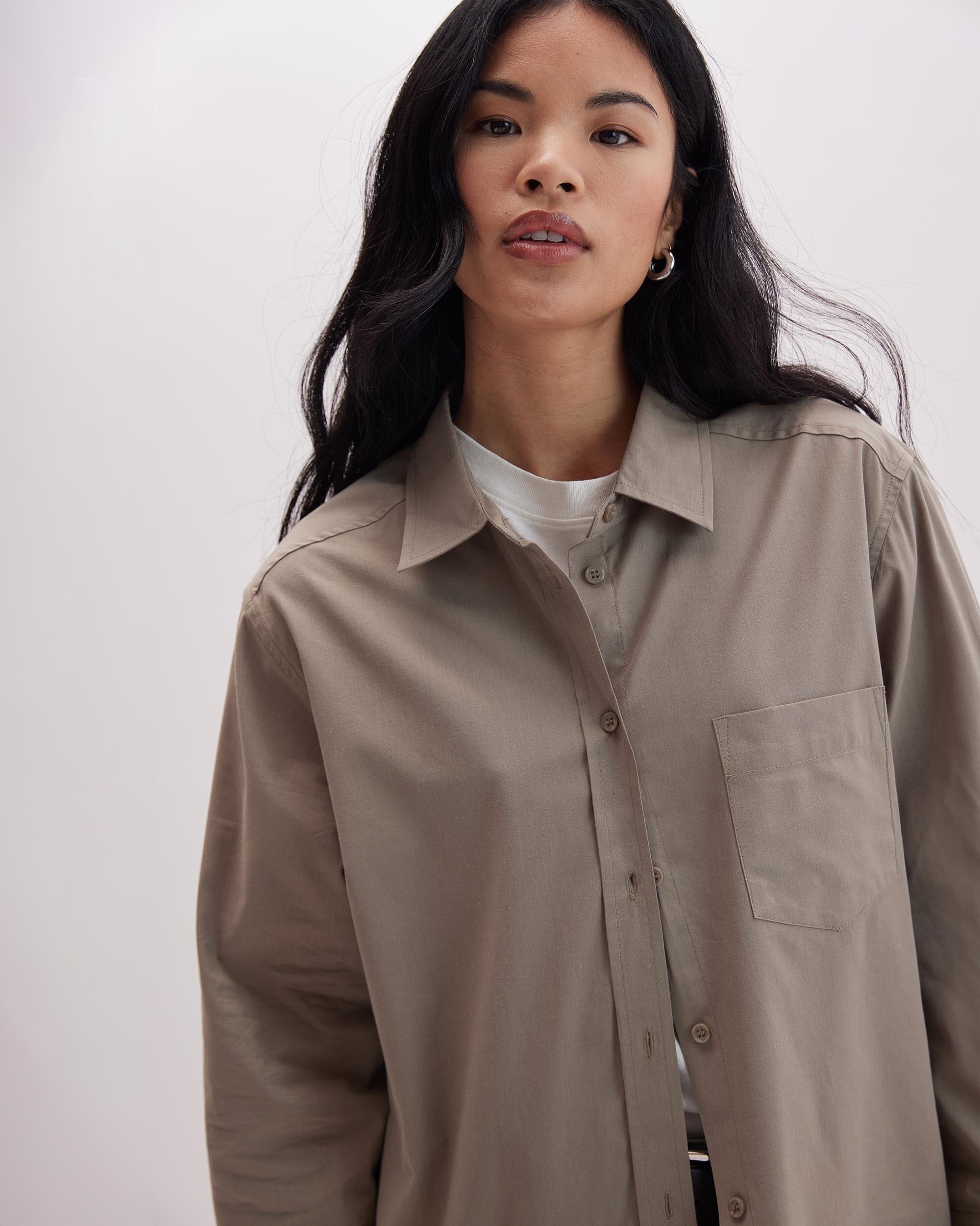 Richer Poorer - Venice Button Up Shirt - Warm Grey - WARM GREY