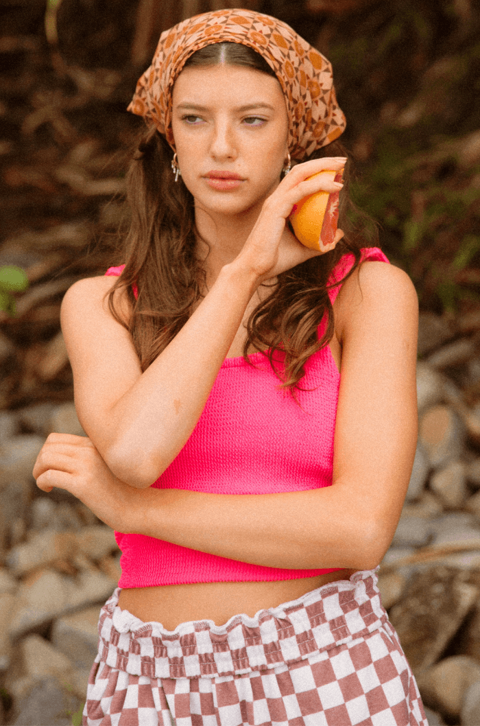 Lolita Crinkle Tank - Candy Pink - offe market