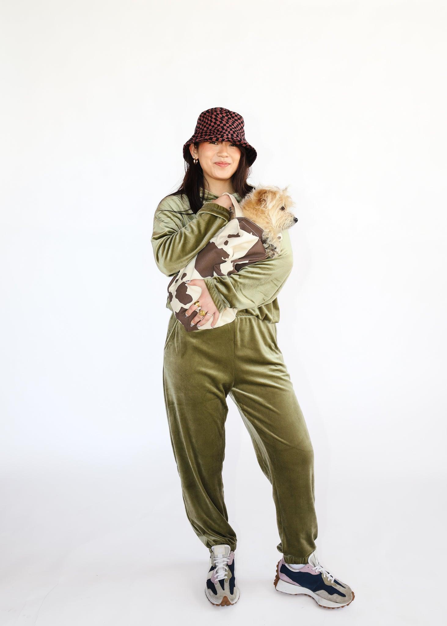 Velour Trackiepant - Khaki - offe market