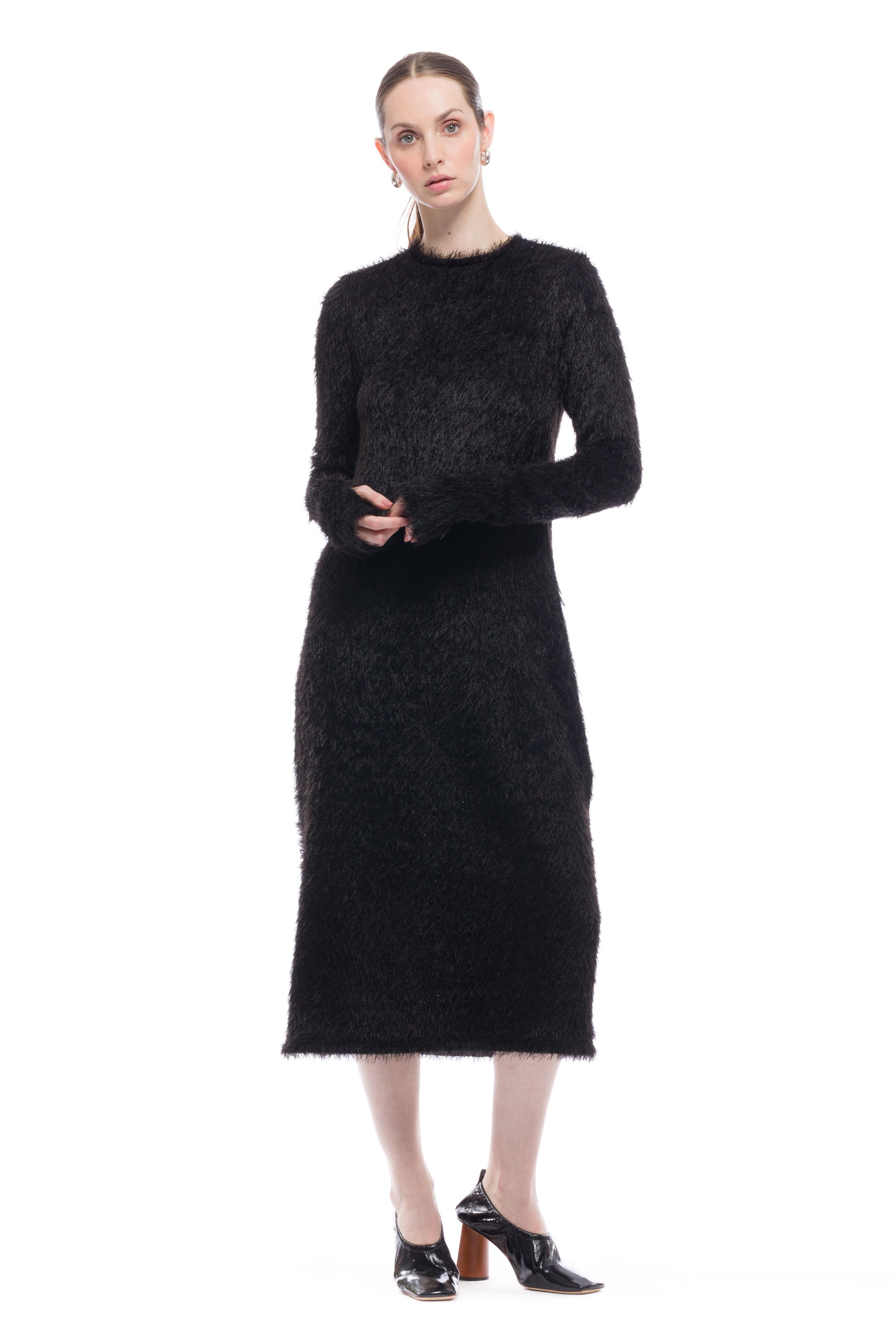 Toit Volant - Hilman Dress - Black Shaggy -