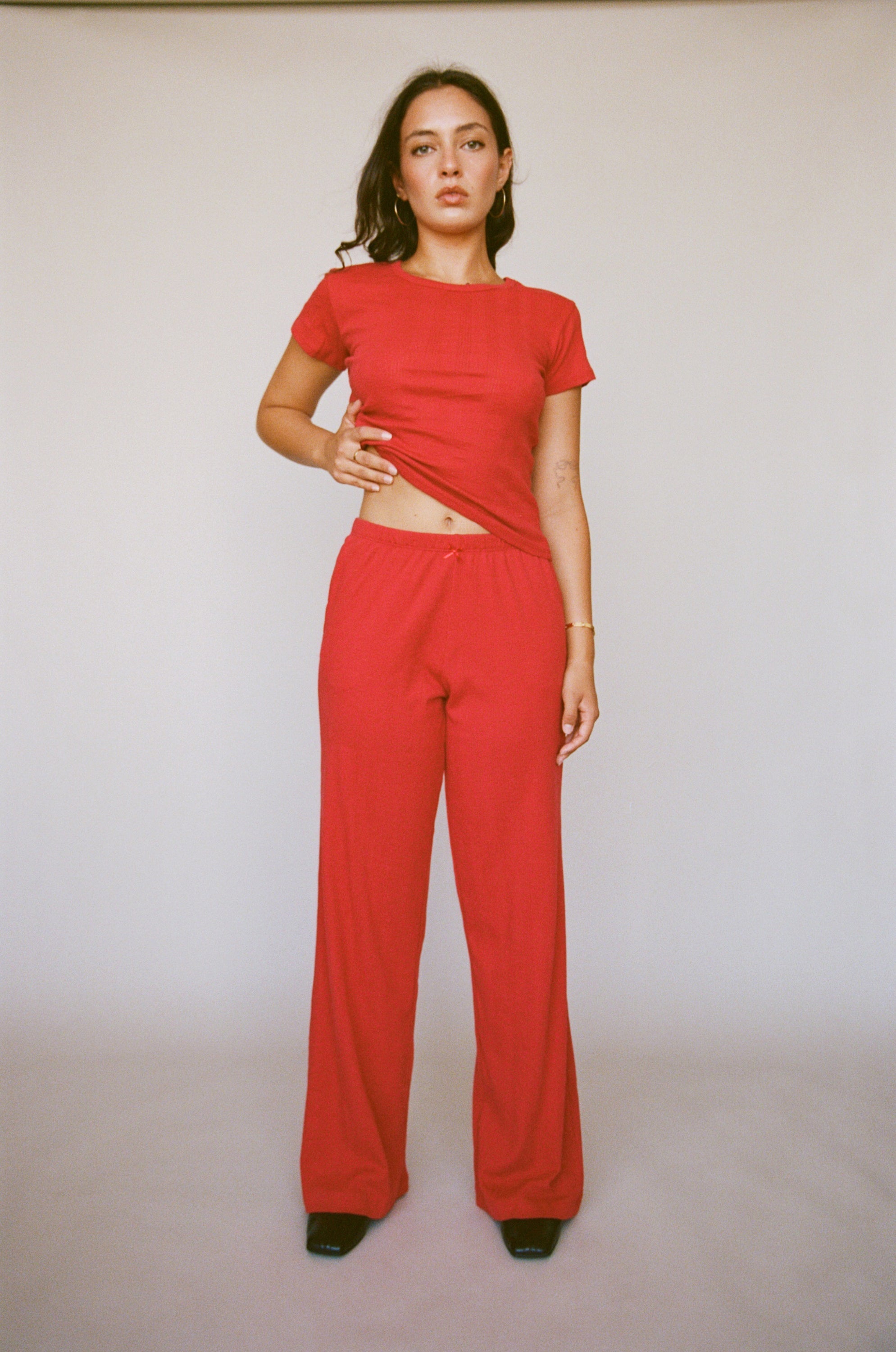 Rat Boi - Pointelle Easy Pant - Cherry -