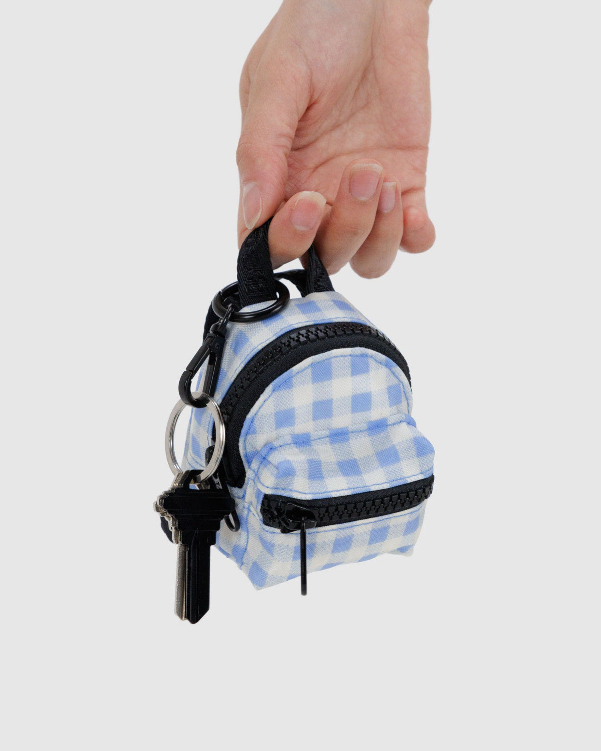 Baggu - Backpack Charm - Light Blue Gingham -