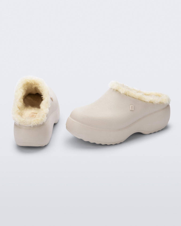 Melissa - Free Clog Fluffy Platform - Light Beige -