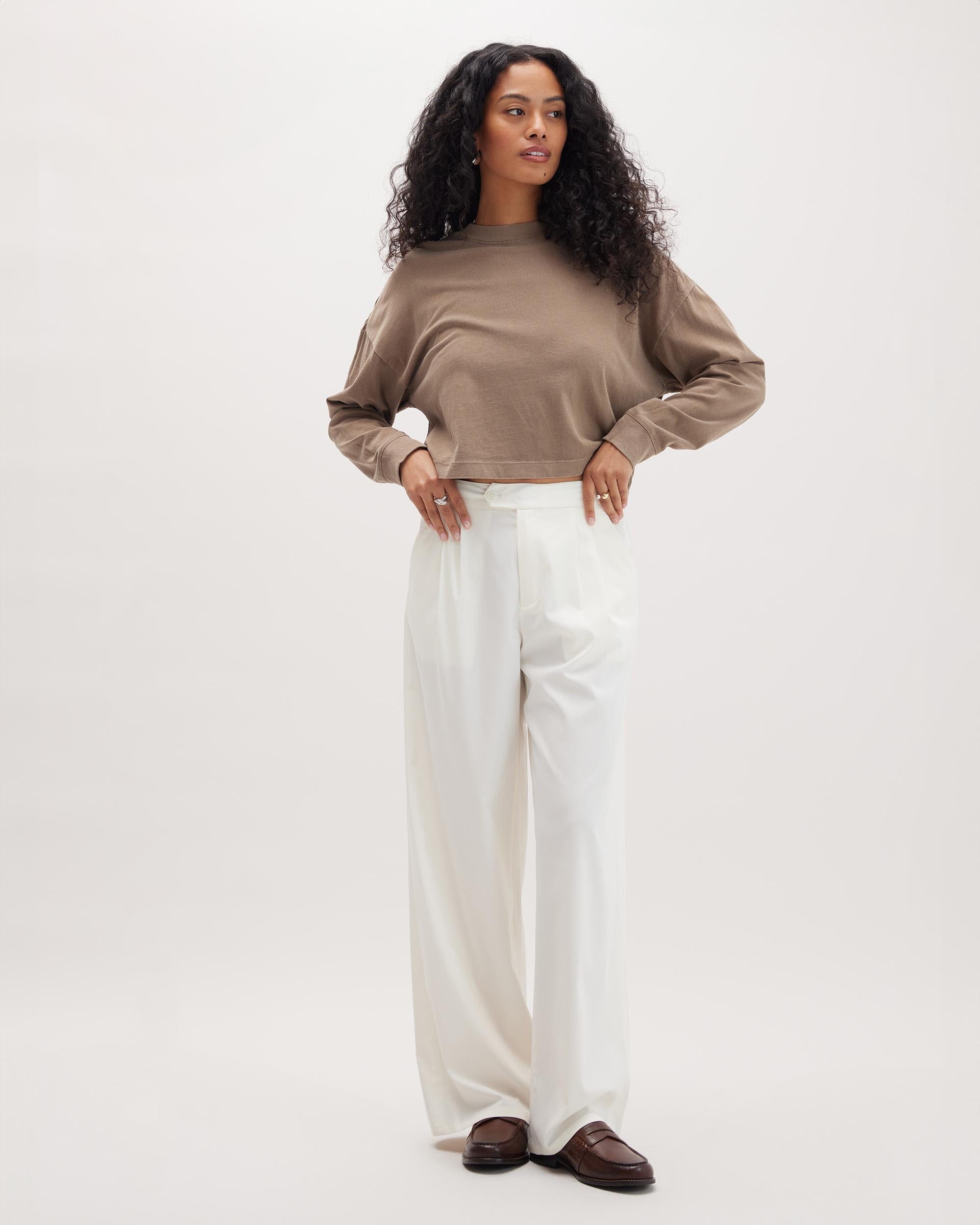 Richer Poorer - Sophia Fluid Wide Leg Trouser - Bone -