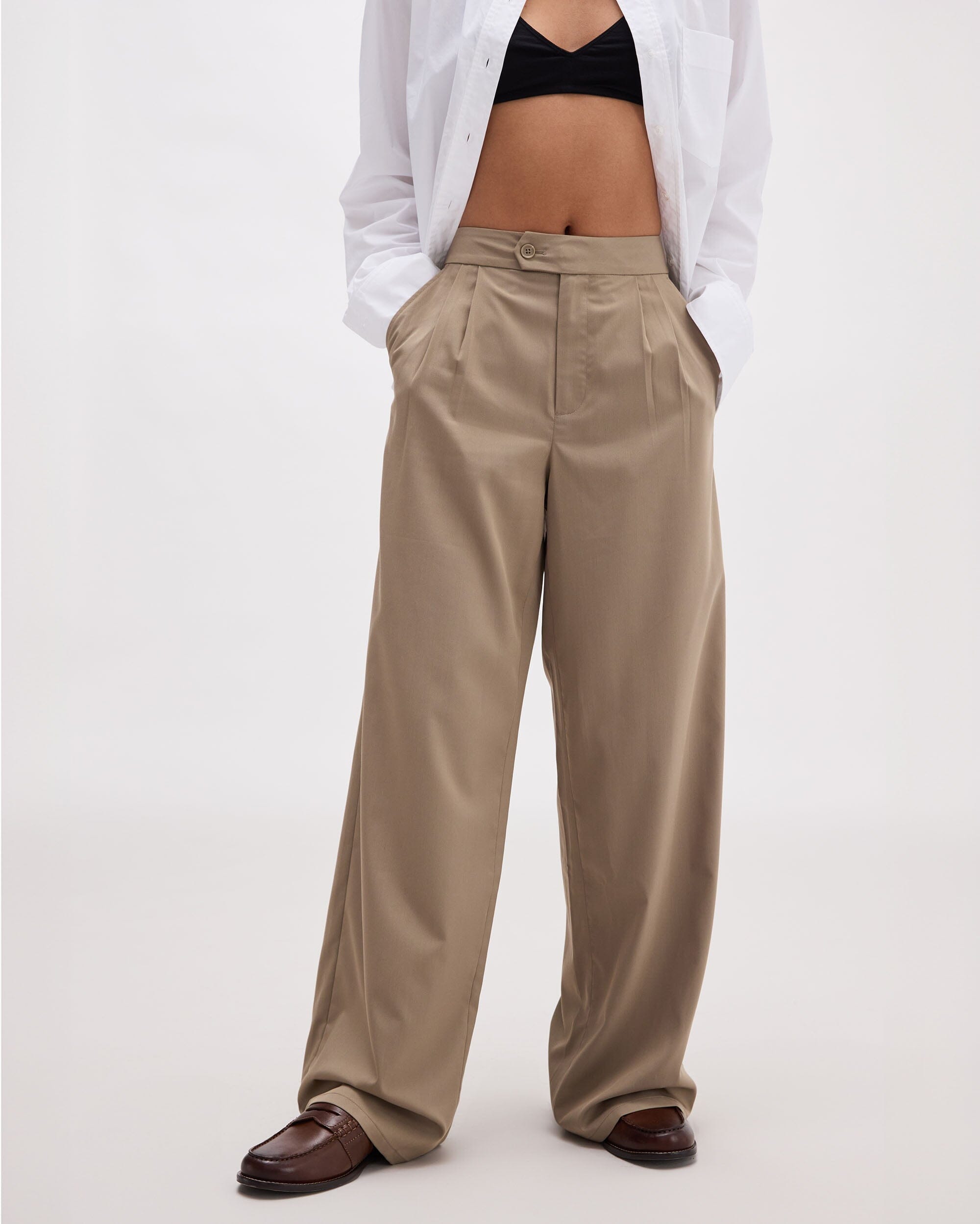 Richer Poorer - Sophia Fluid Wide Leg Trouser - Warm Grey - WARM GREY