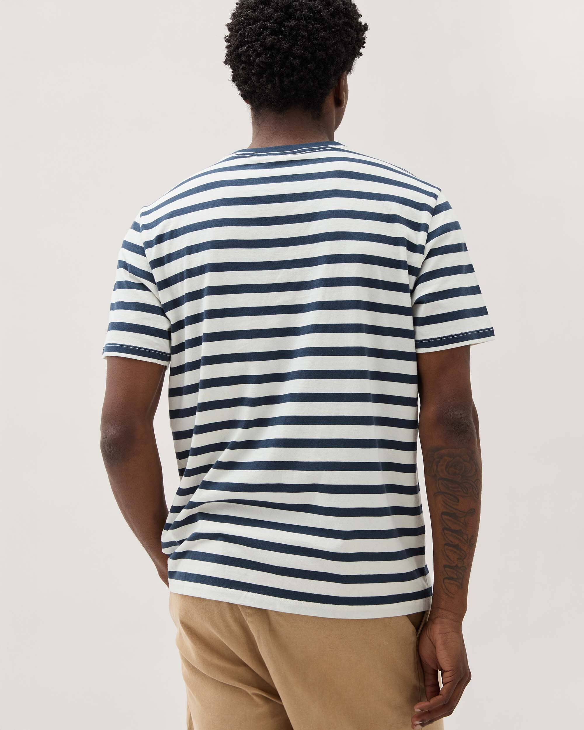 Richer Poorer - Mens Short Sleeve Stripe Pima Tee - Nautical Stripe -