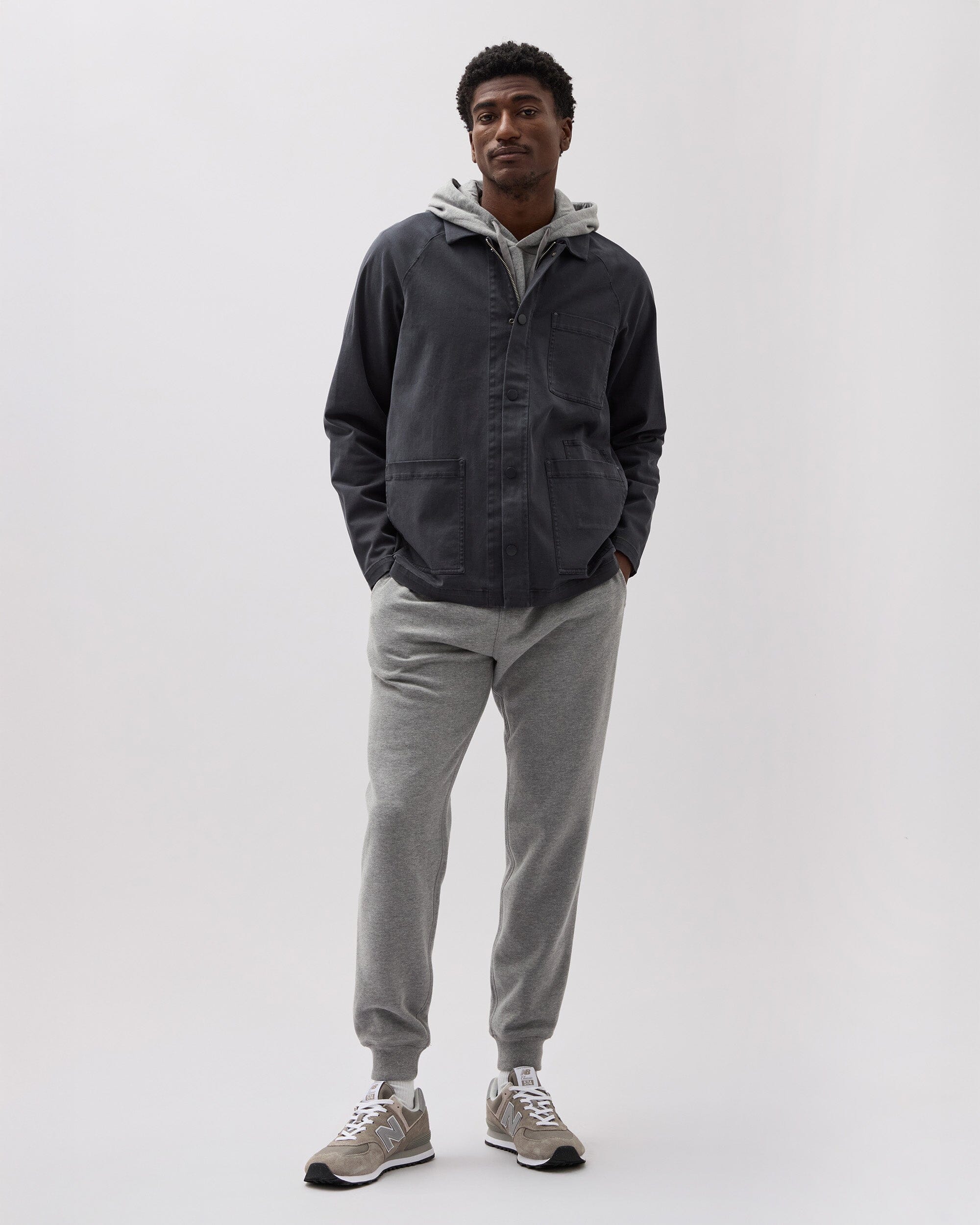 Richer Poorer - Mens Lightweight Chore Coat - Black -