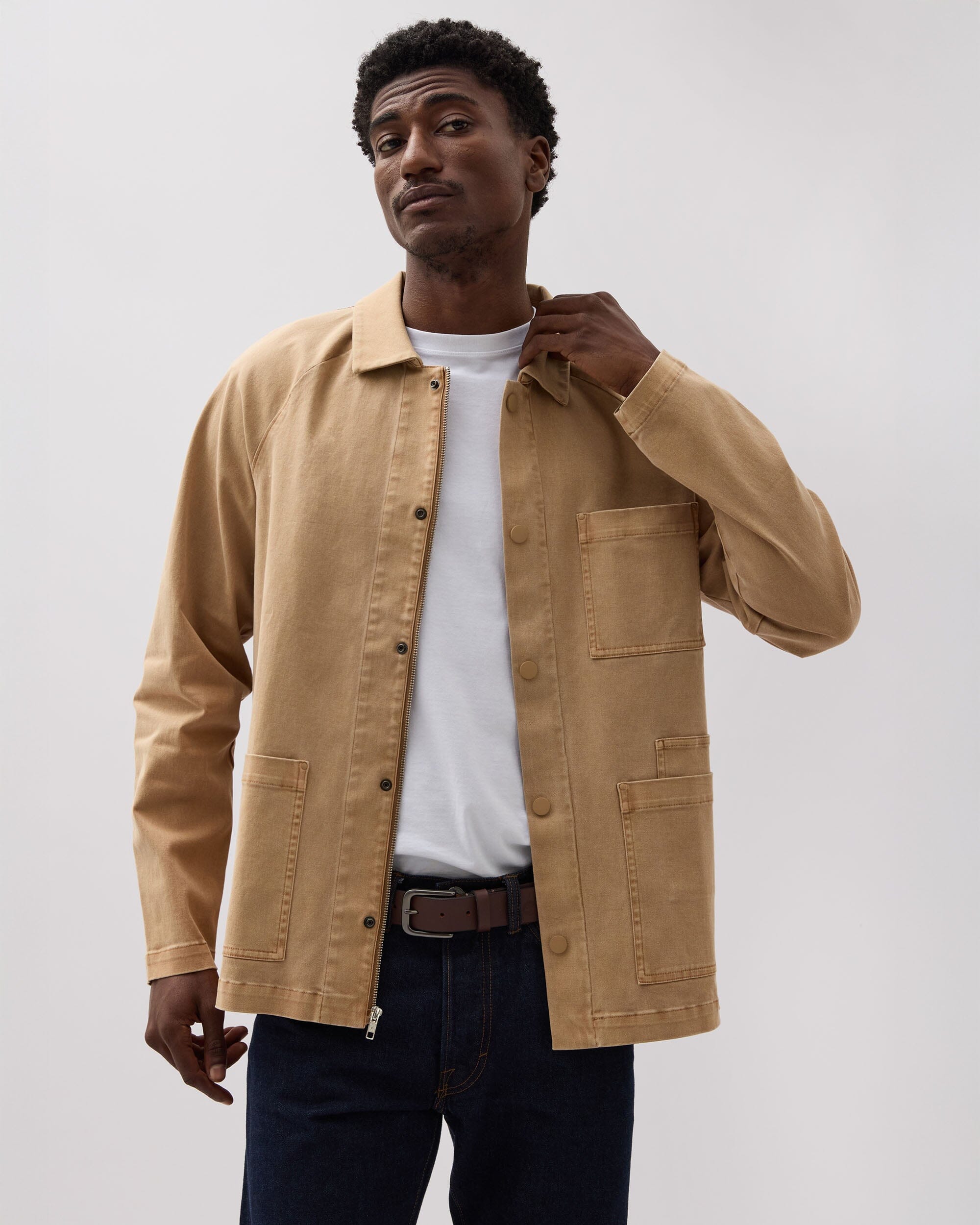 Richer Poorer - Mens Lightweight Chore Coat - Khaki - KHAKI