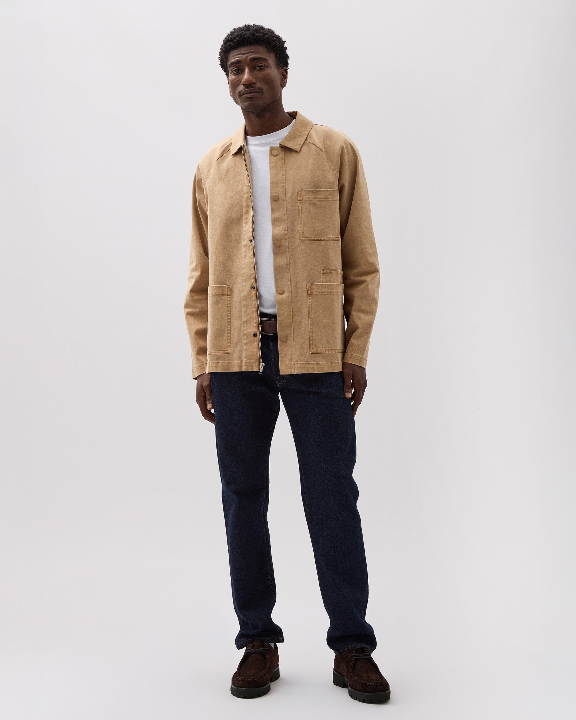Richer Poorer - Mens Lightweight Chore Coat - Khaki -