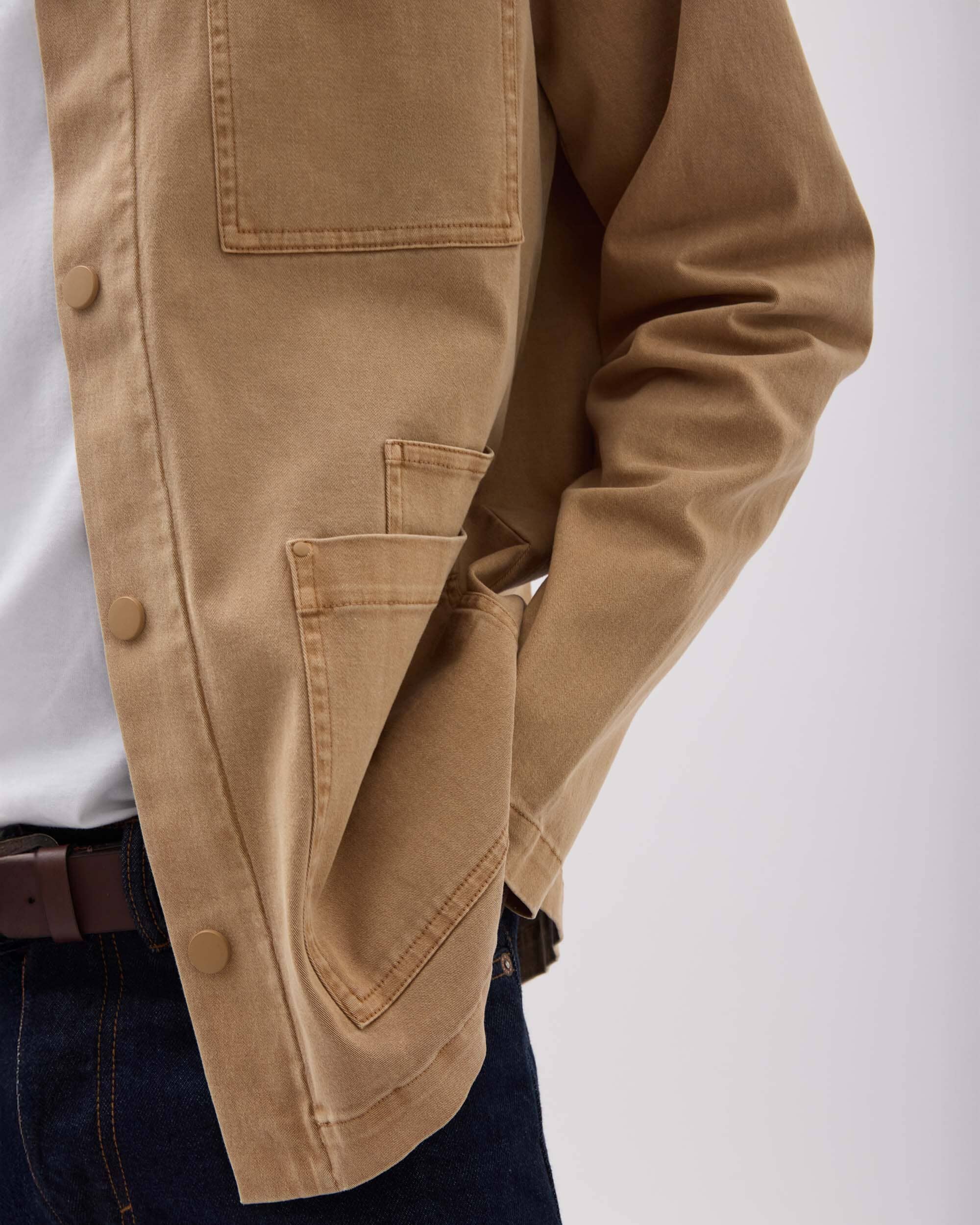 Richer Poorer - Mens Lightweight Chore Coat - Khaki -