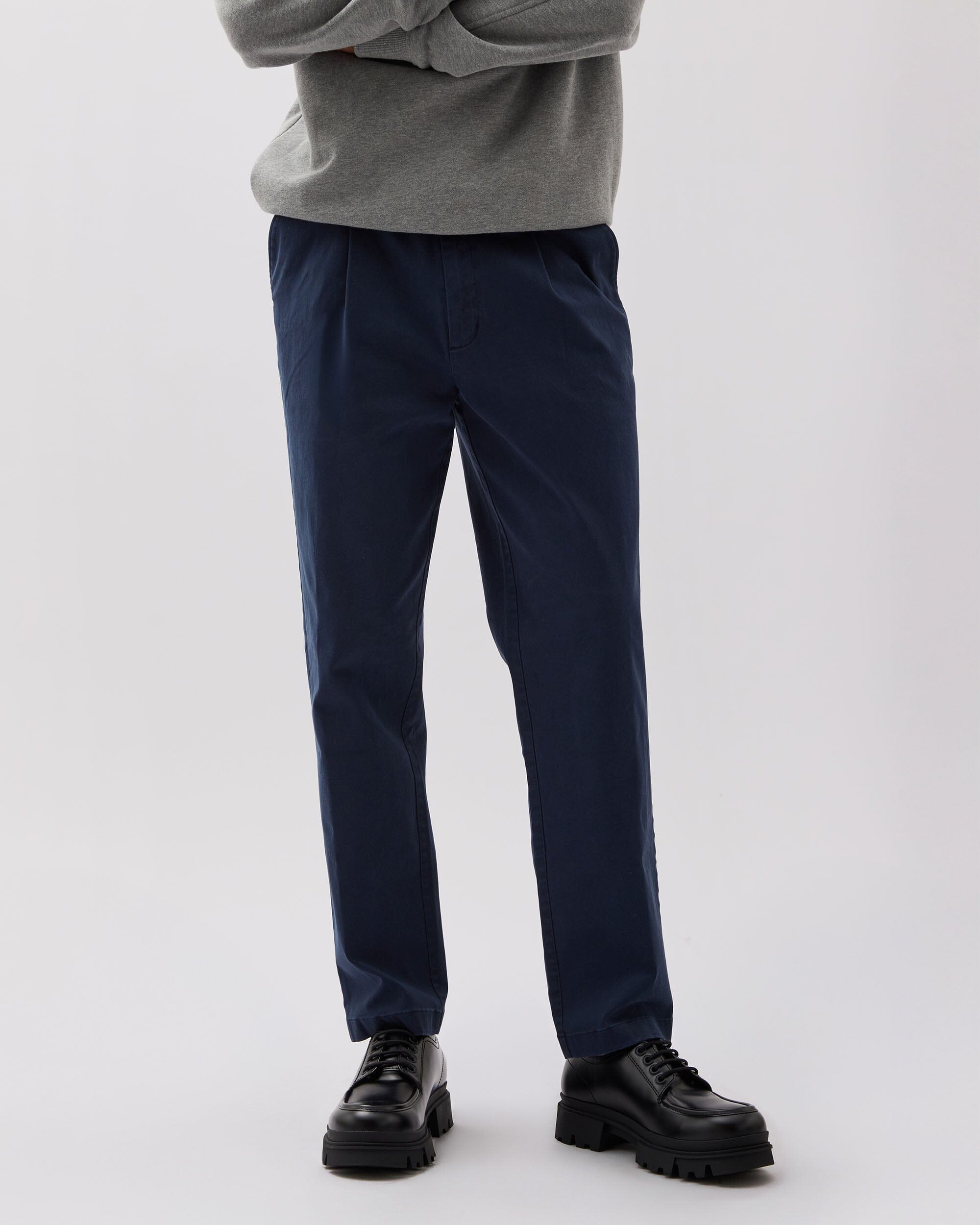 Richer Poorer - Mens Pleated Lightweight Chino - Blue Nights -