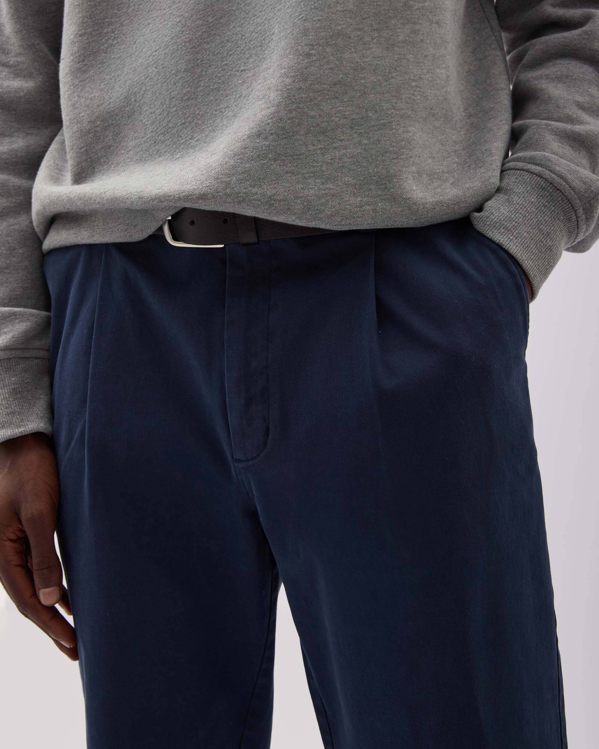 Richer Poorer - Mens Pleated Lightweight Chino - Blue Nights -