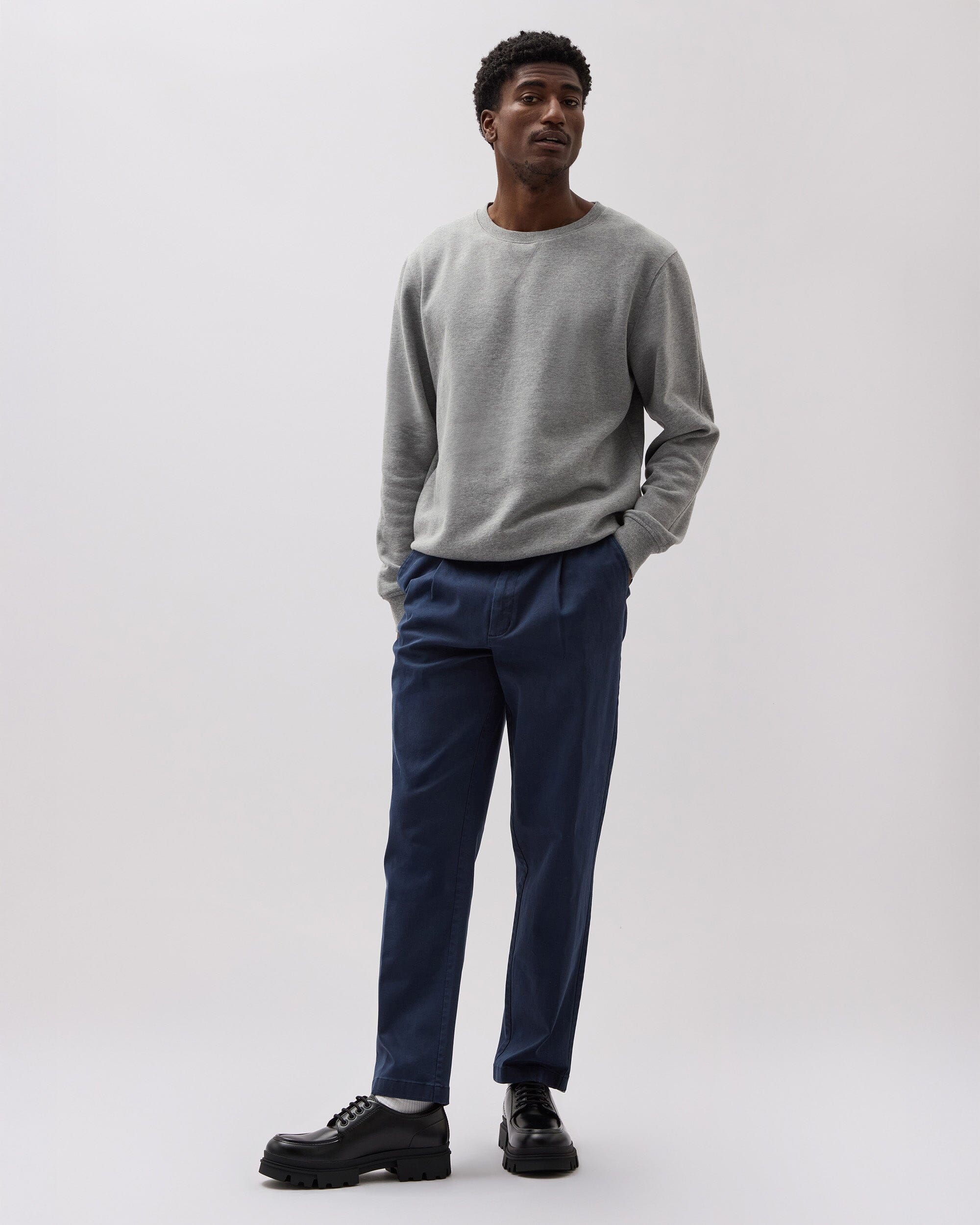 Richer Poorer - Mens Pleated Lightweight Chino - Blue Nights -