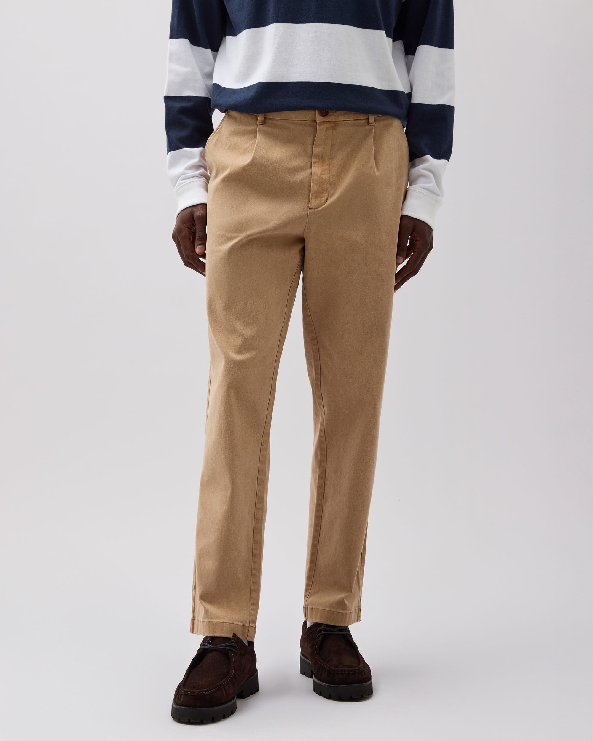 Richer Poorer - Mens Pleated Lightweight Chino - Khaki -