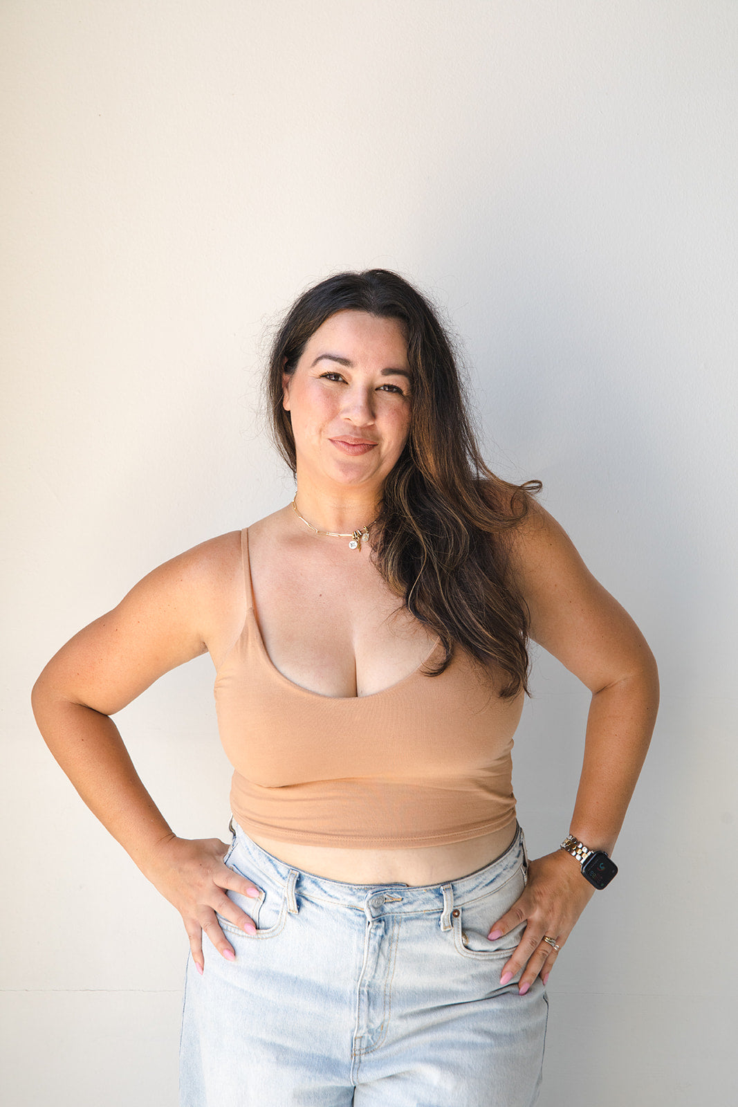 Boob-eez - The Kyla Double Layer Crop Tank - Medium Nude -