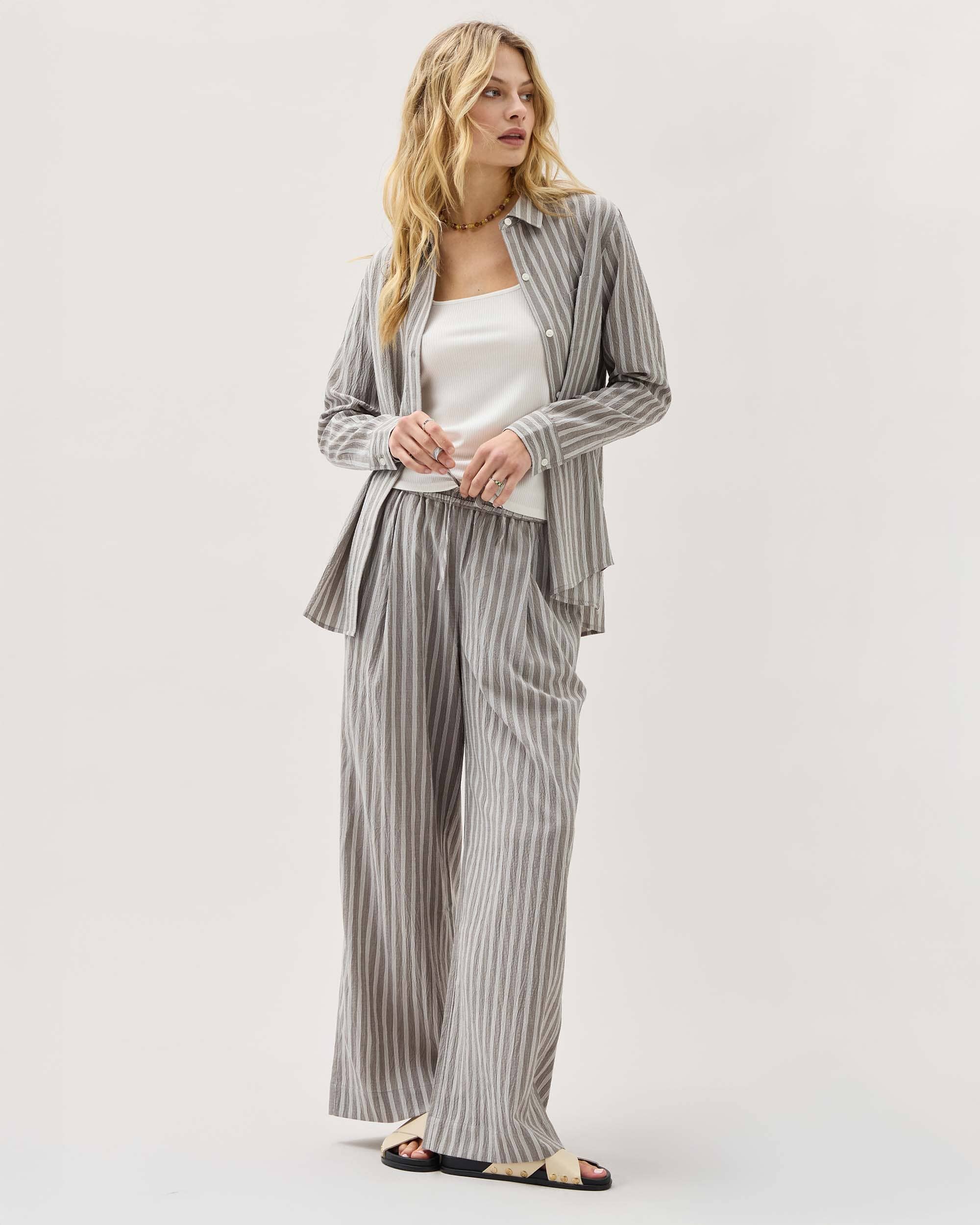 Richer Poorer - Palermo Pant - Black Stripe - BLACK WHITE STRIPE