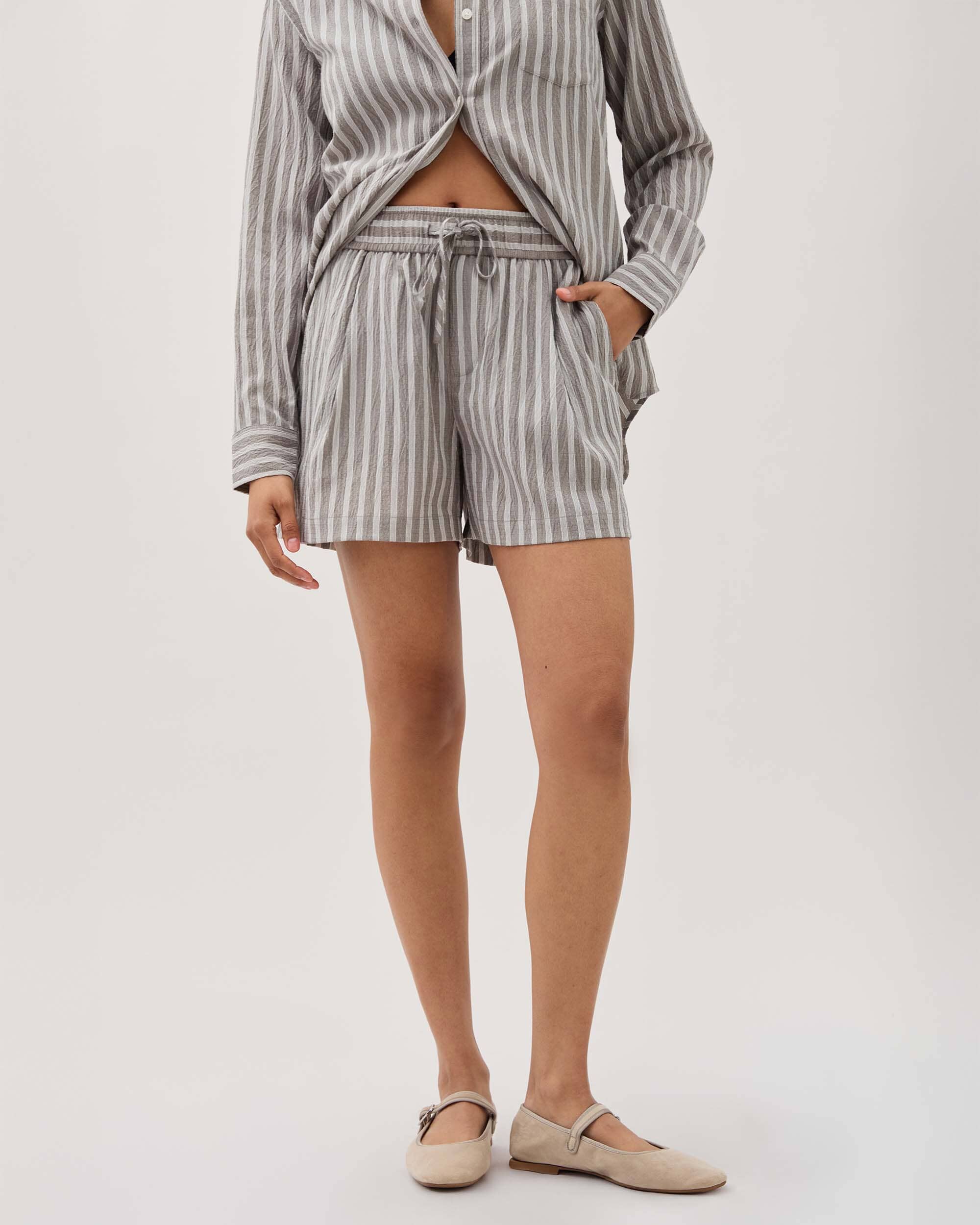 Richer Poorer - Palermo Short - Black / White Stripe -