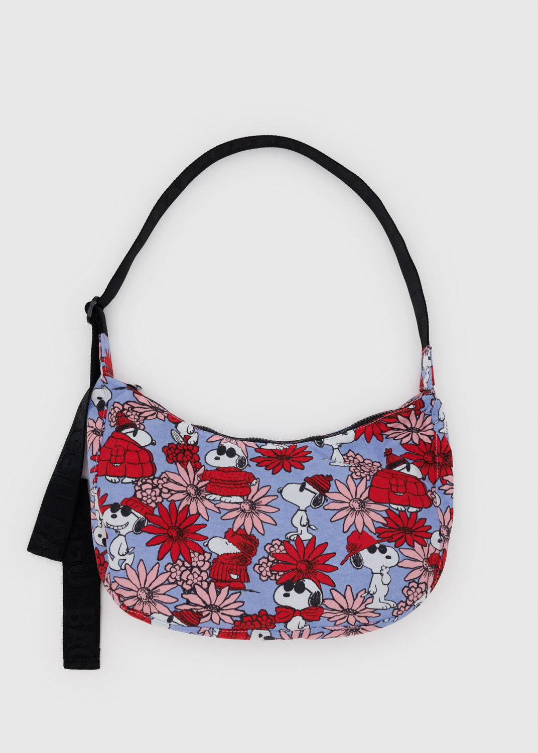 Baggu - Medium Nylon Crescent Bag - Floral Snoopy -