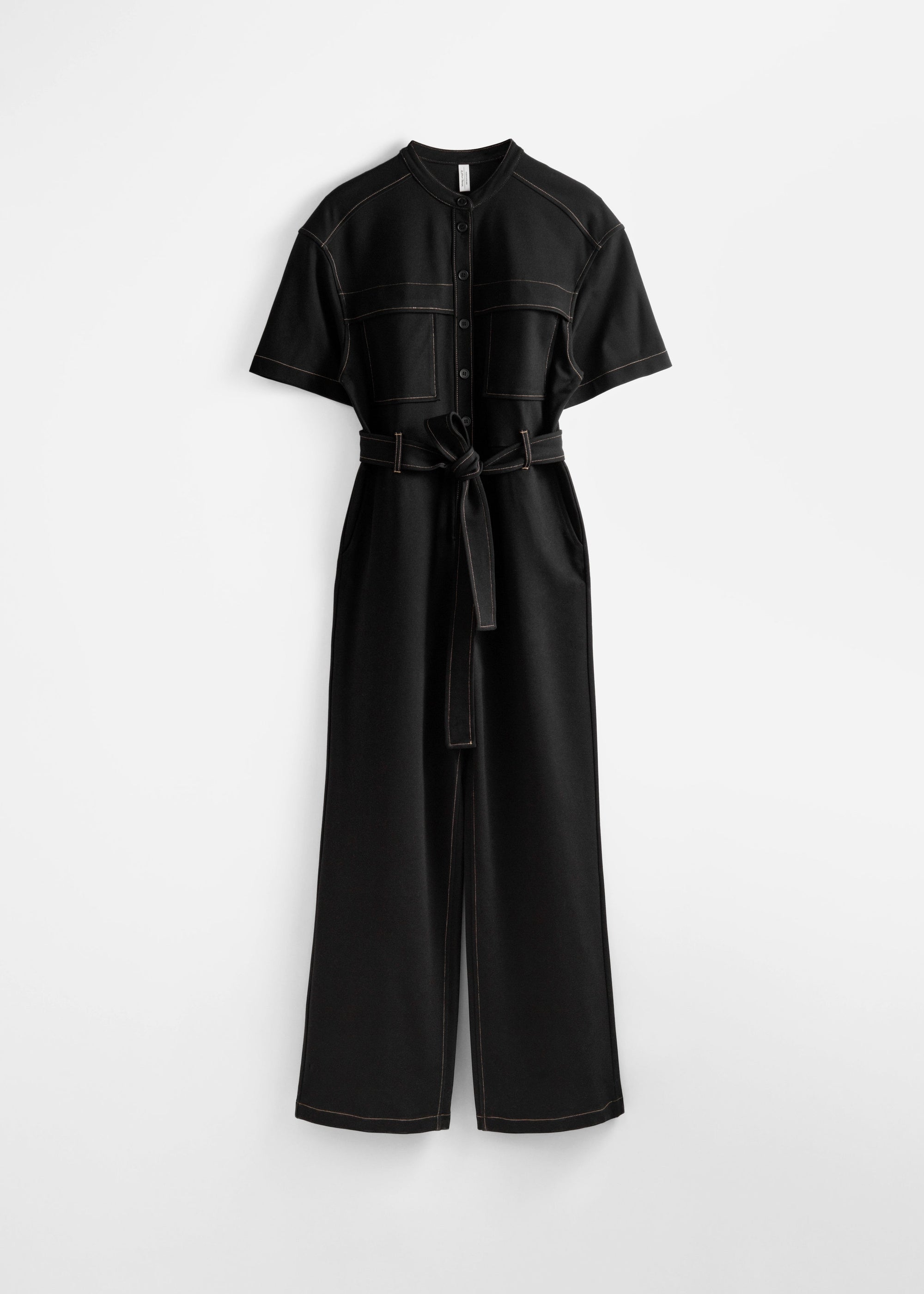 & Other Stories - Short Sleeve Utility Jumpsuit - Black DUPE -