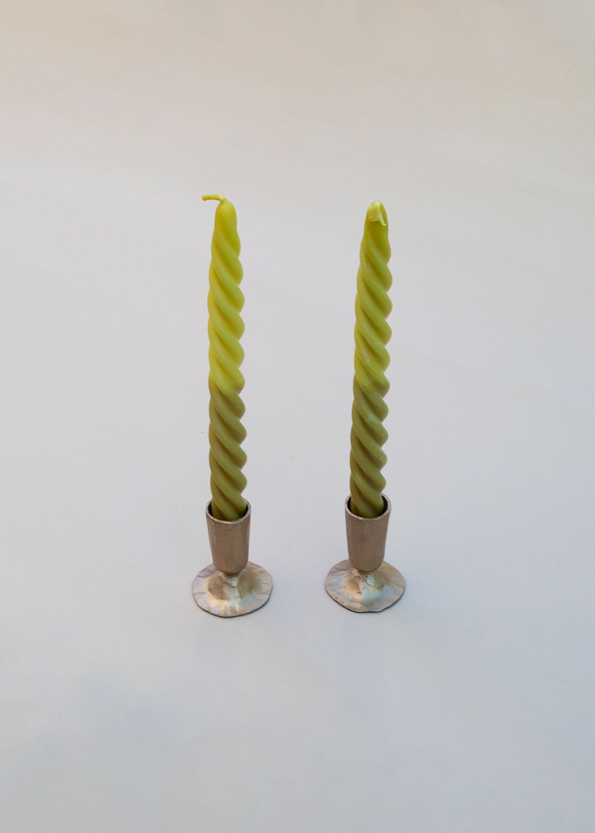 Twisted Taper Candles Set of 2 - Green Ombre