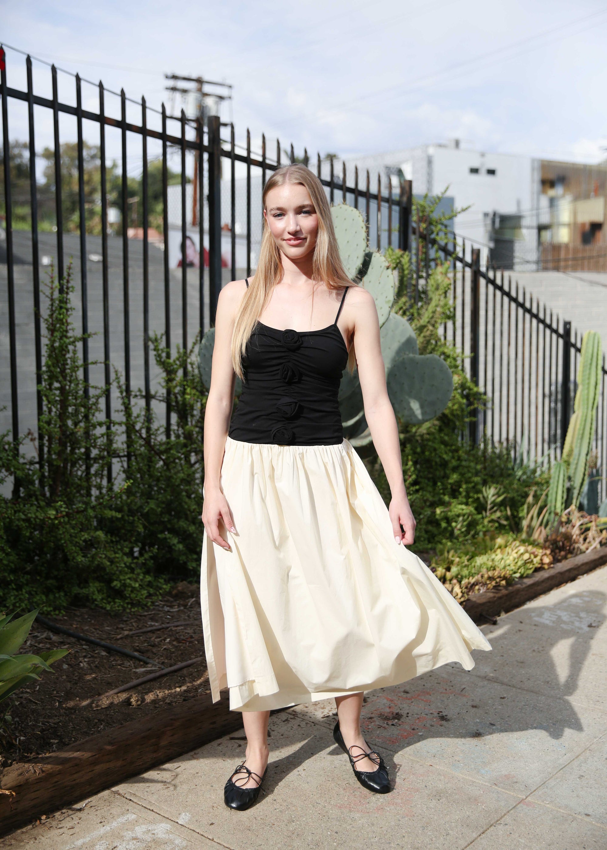 Find Me Now - Meadow Mixed Media Midi Dress -