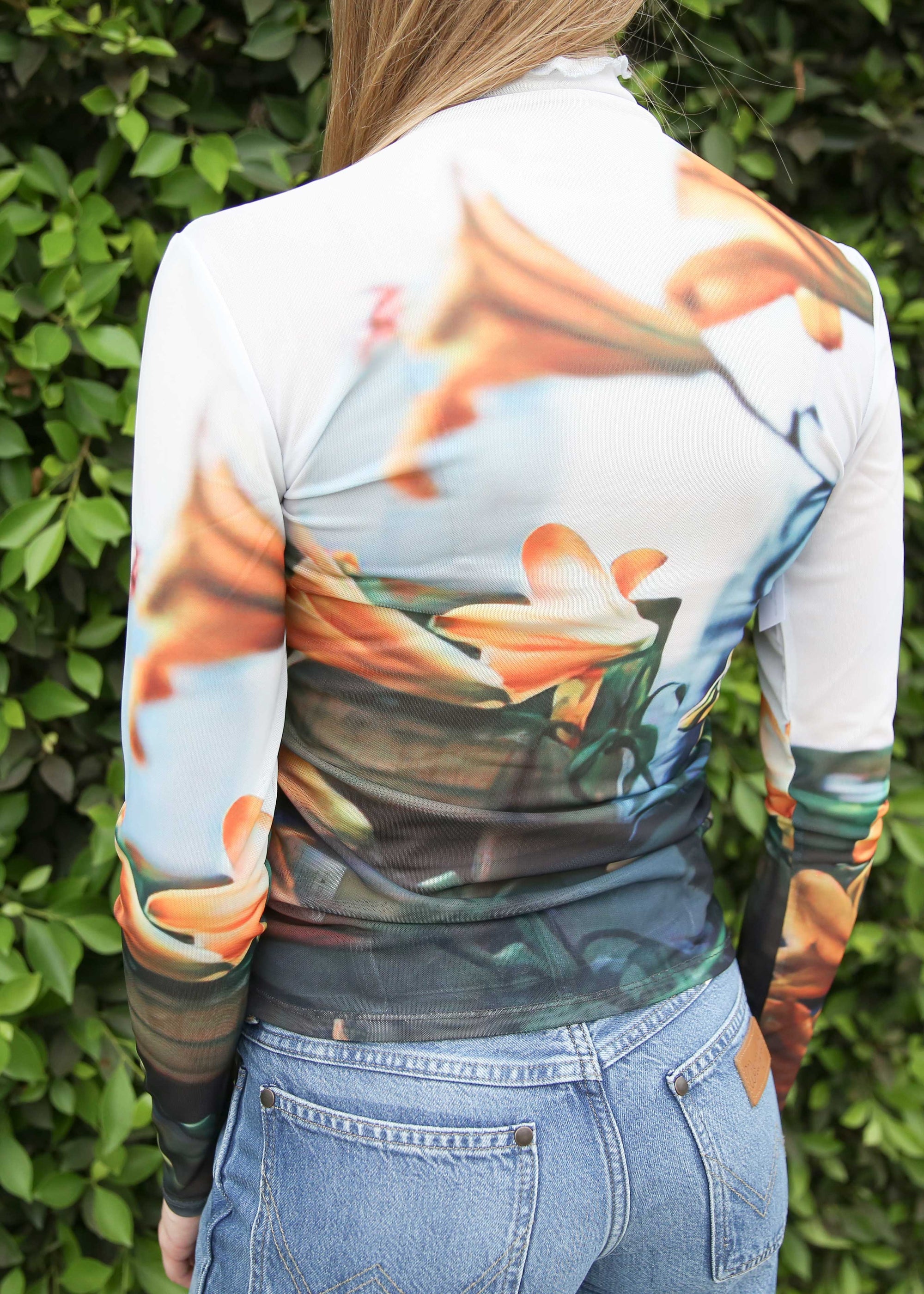 Find Me Now - Paulie Mock Neck Top - Tiger Lilies -