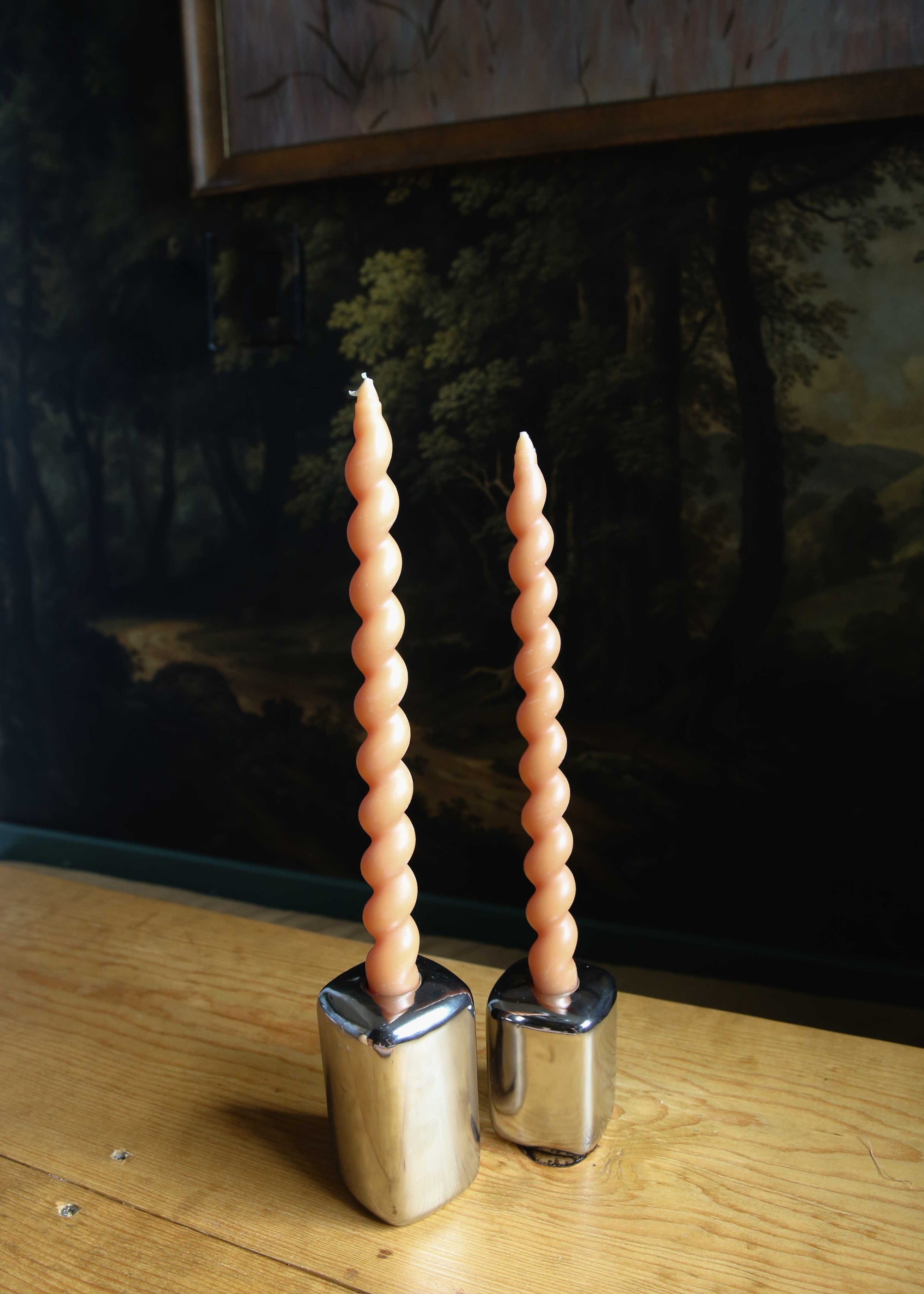Creative Co. - Twisted Taper Candles - Tan -