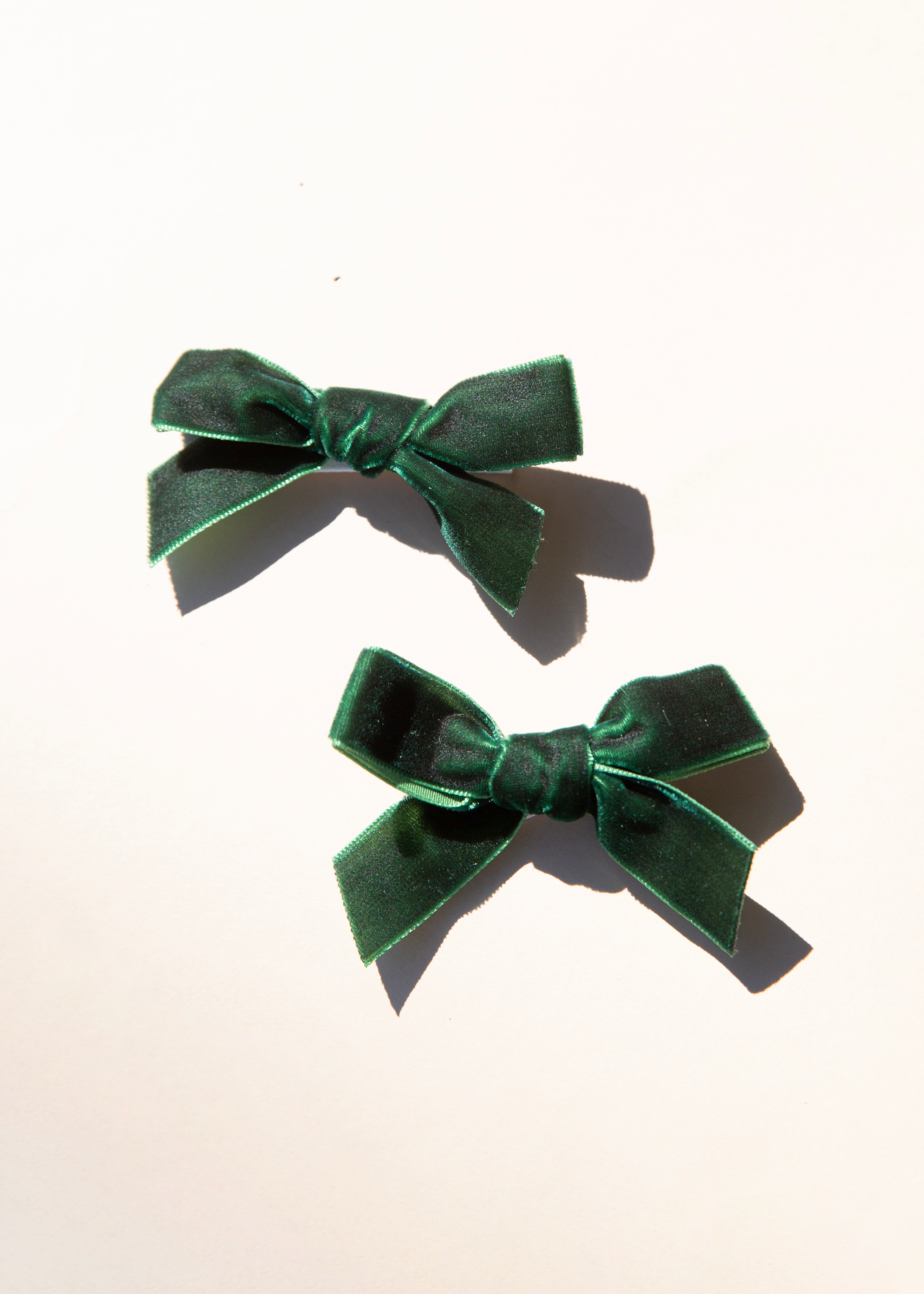 Lil Velvet Bows, Set of 2 - Green