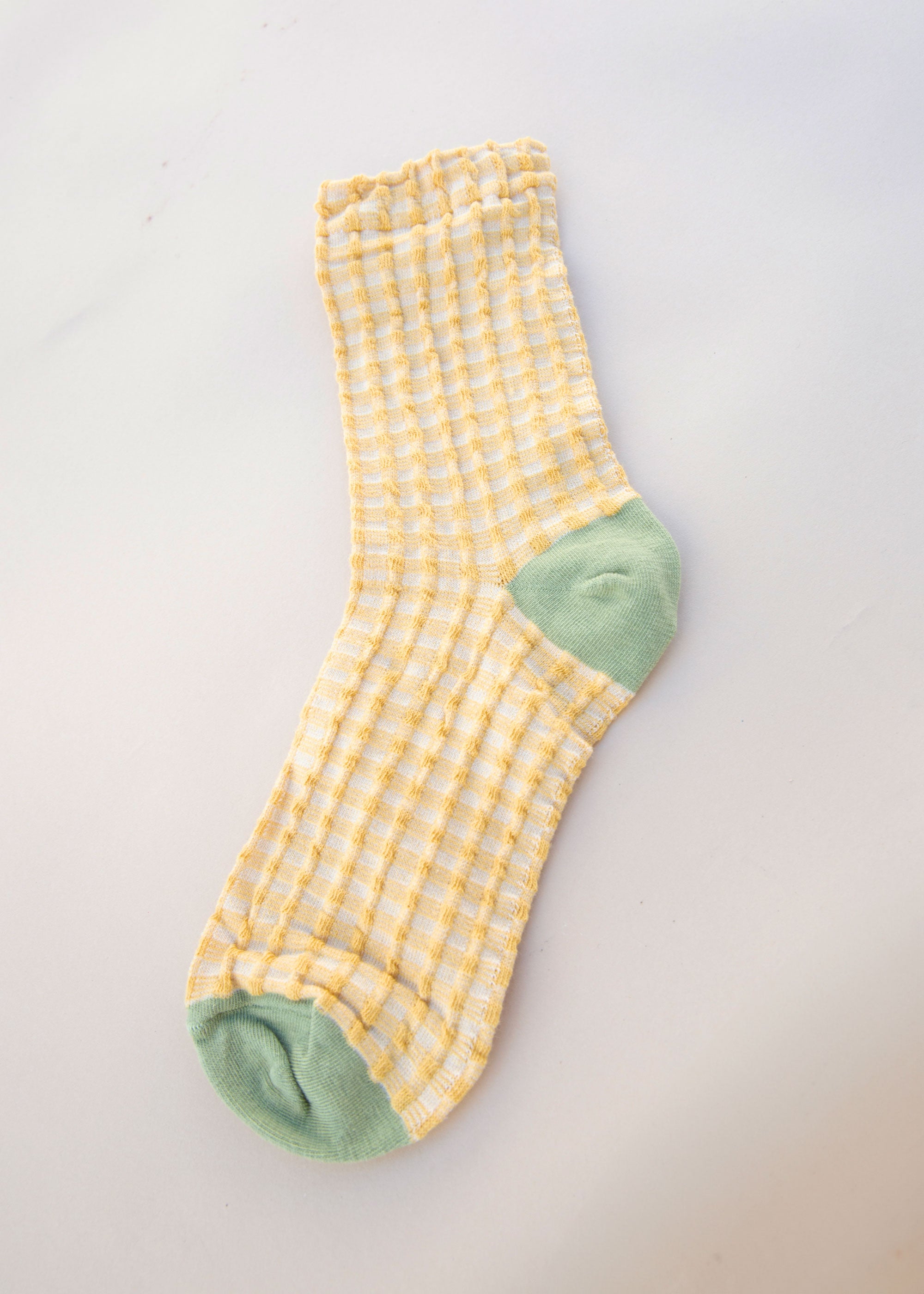 Gingham Socks - Yellow