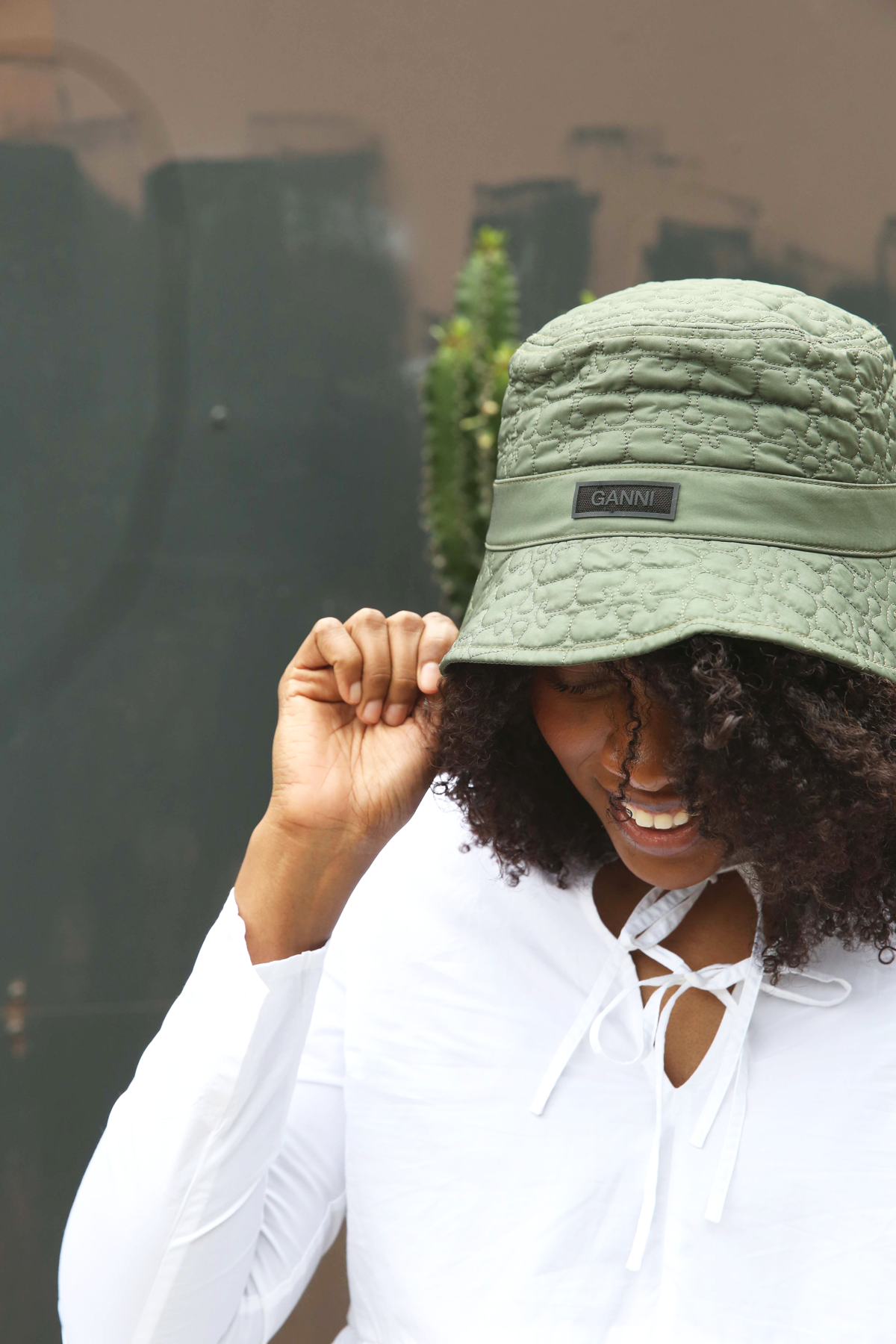 Ganni - Bucket Hat Quilted Tech - Kalamata -