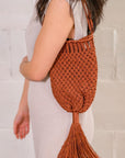 salt + umber - Lauren Silk Woven Tassle Bag -