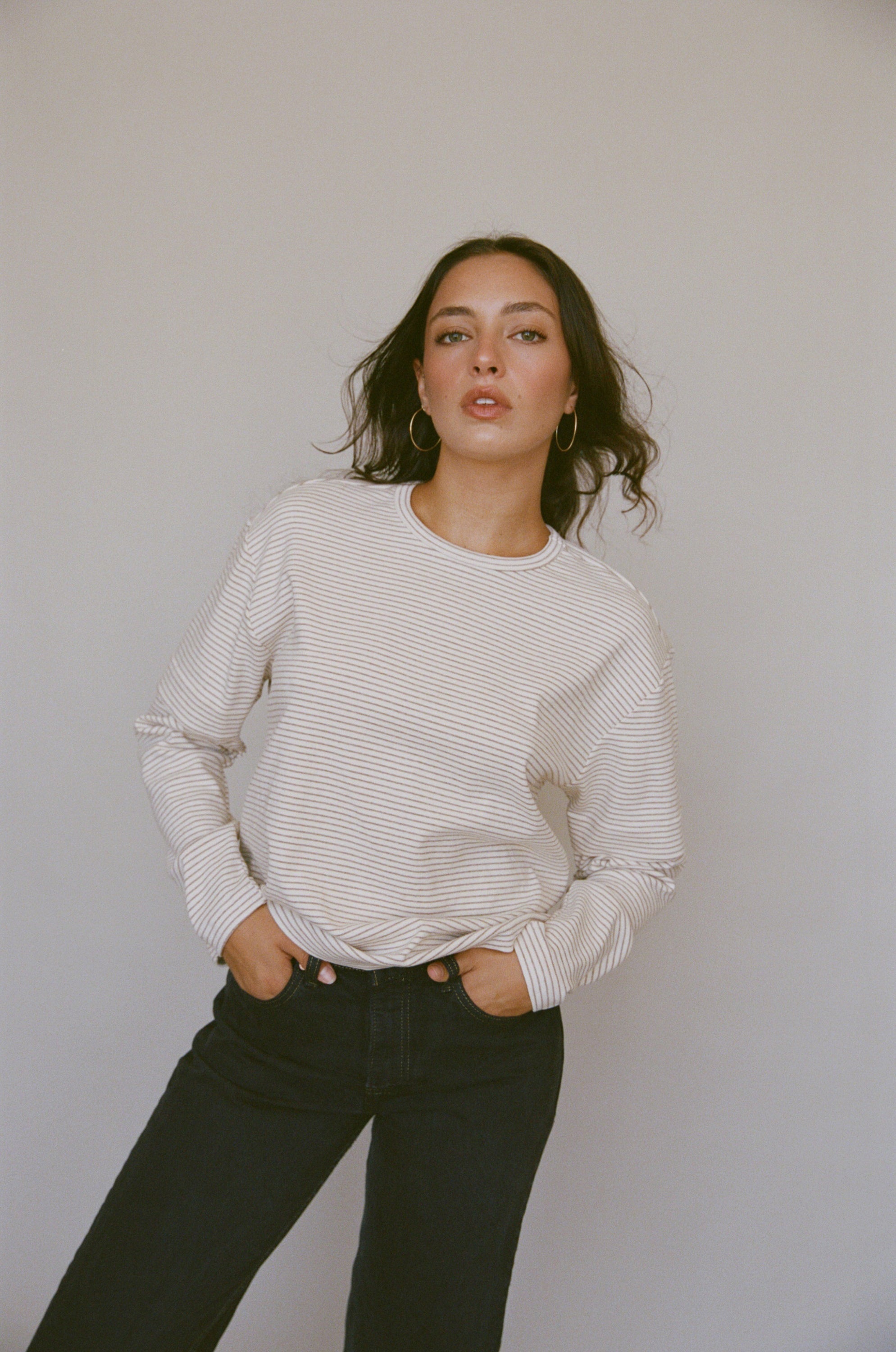 Rat Boi - Skate Long Sleeve - Ecru Stripe -