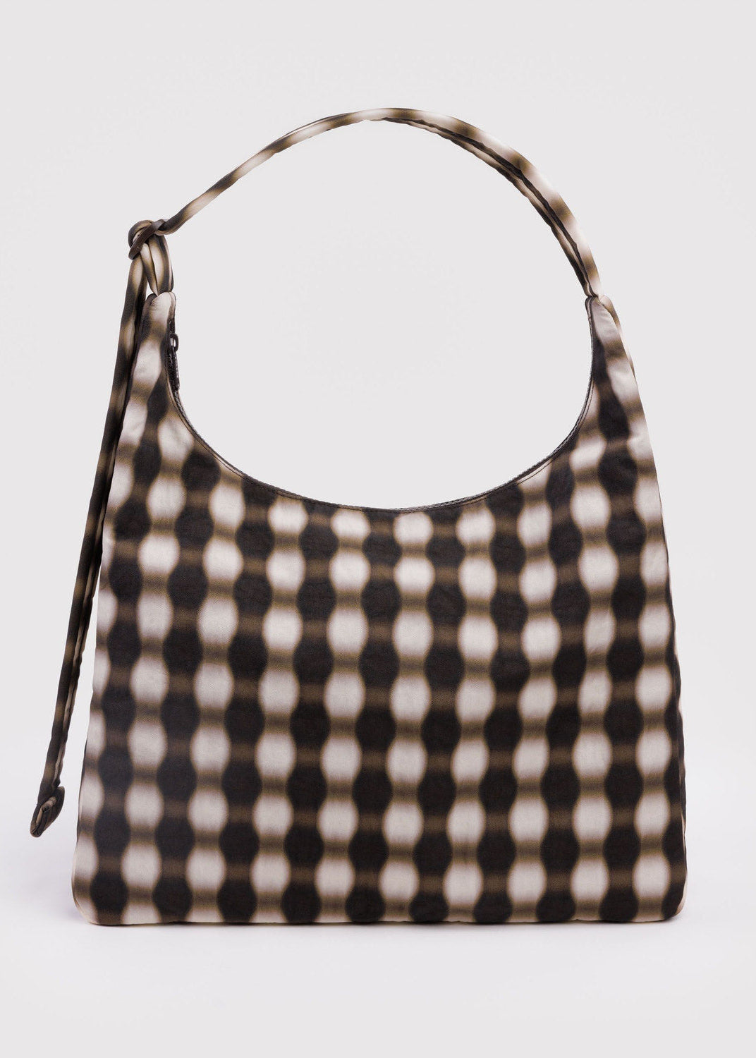 Baggu - Nylon Shoulder Bag - Blurred Gingham Brown -
