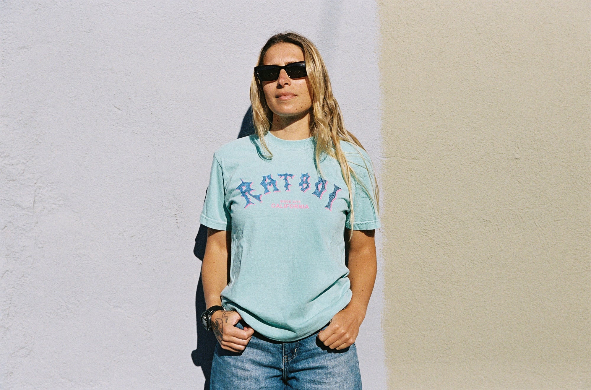 Rat Boi - Surf Logo T-Shirt - Seafoam -