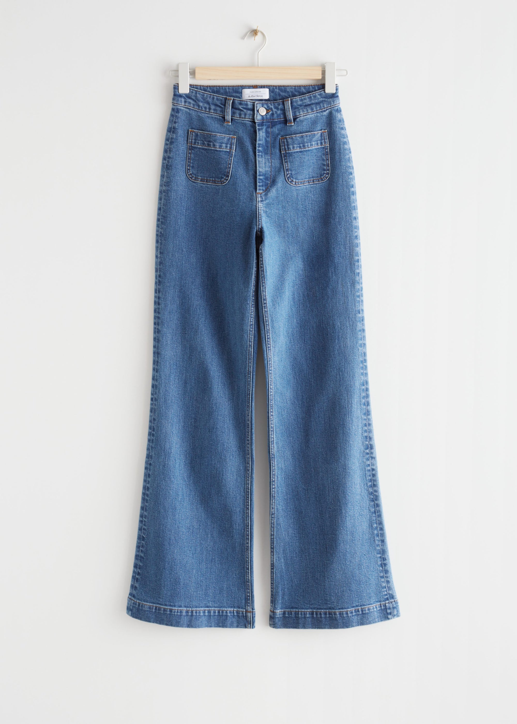 &amp; Other Stories - High Waist Flared Jeans - Blue -